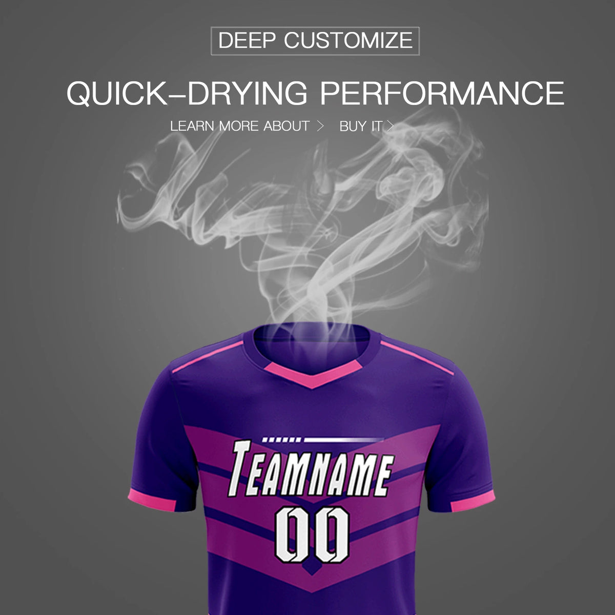 Custom Purple Pink Men Uniform Soccer Sets Jersey