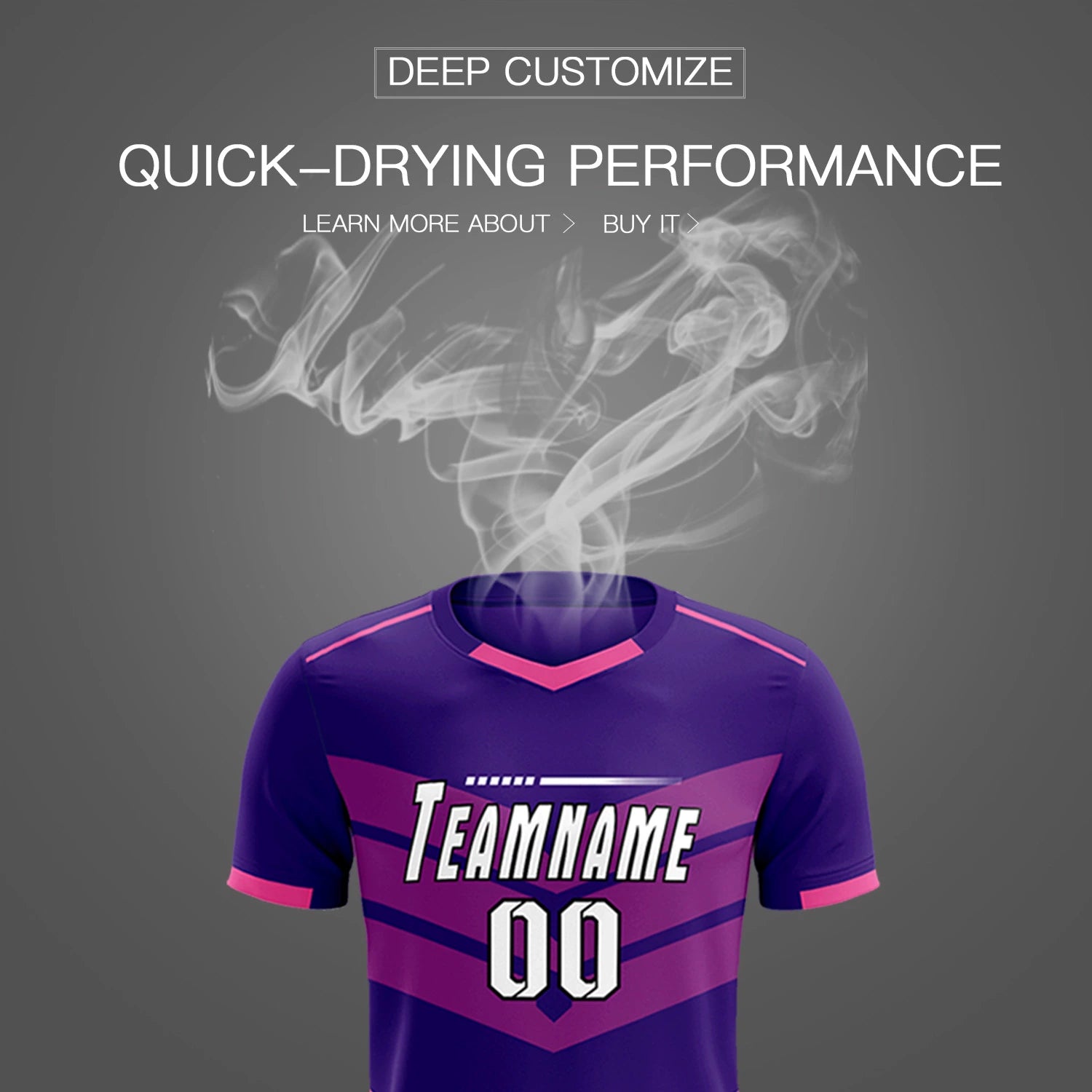 Custom Purple Pink Men Uniform Soccer Sets Jersey