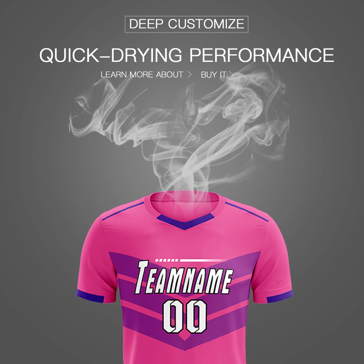 Custom Pink Purple Men Uniform Soccer Sets Jersey