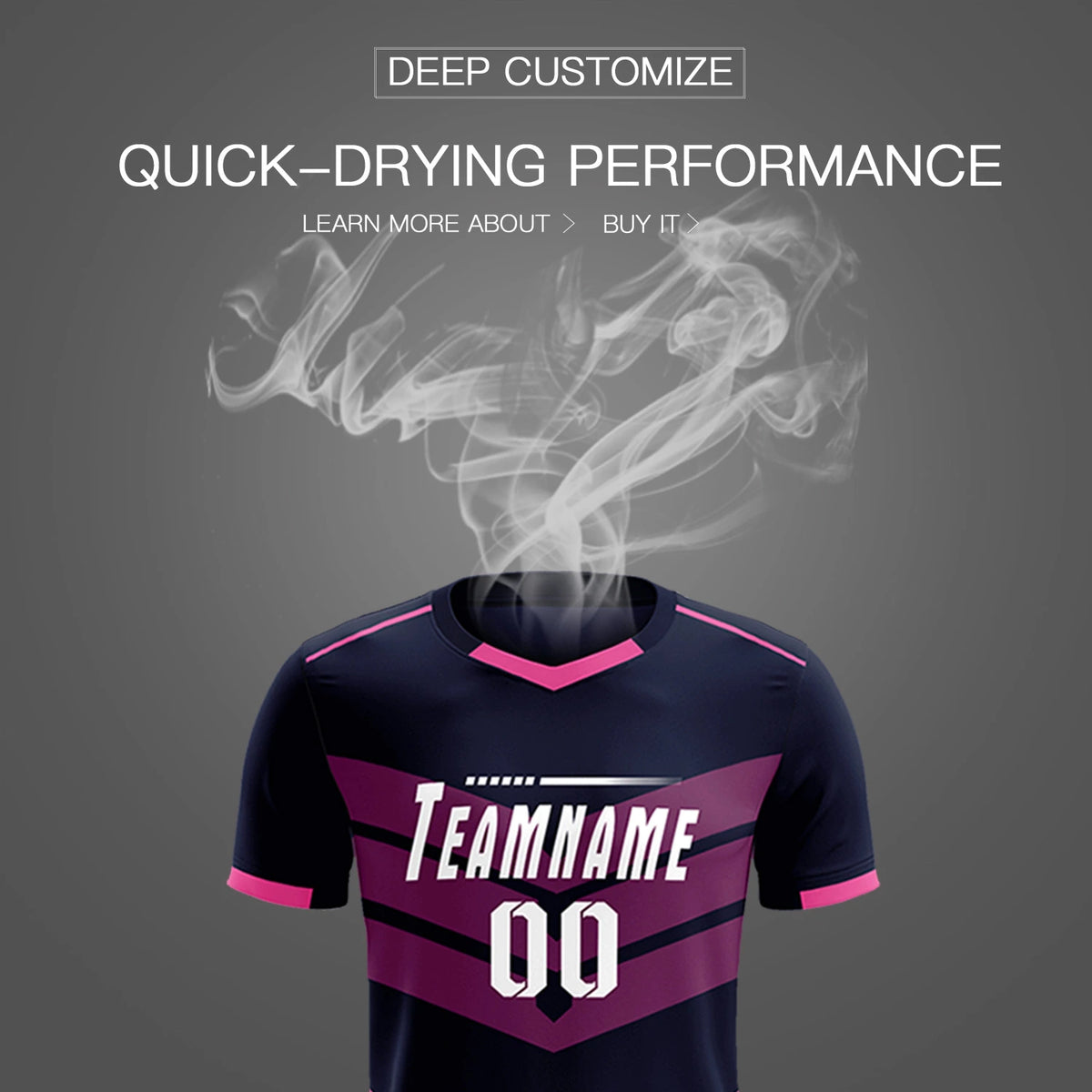 Custom Navy Pink Men Uniform Soccer Sets Jersey