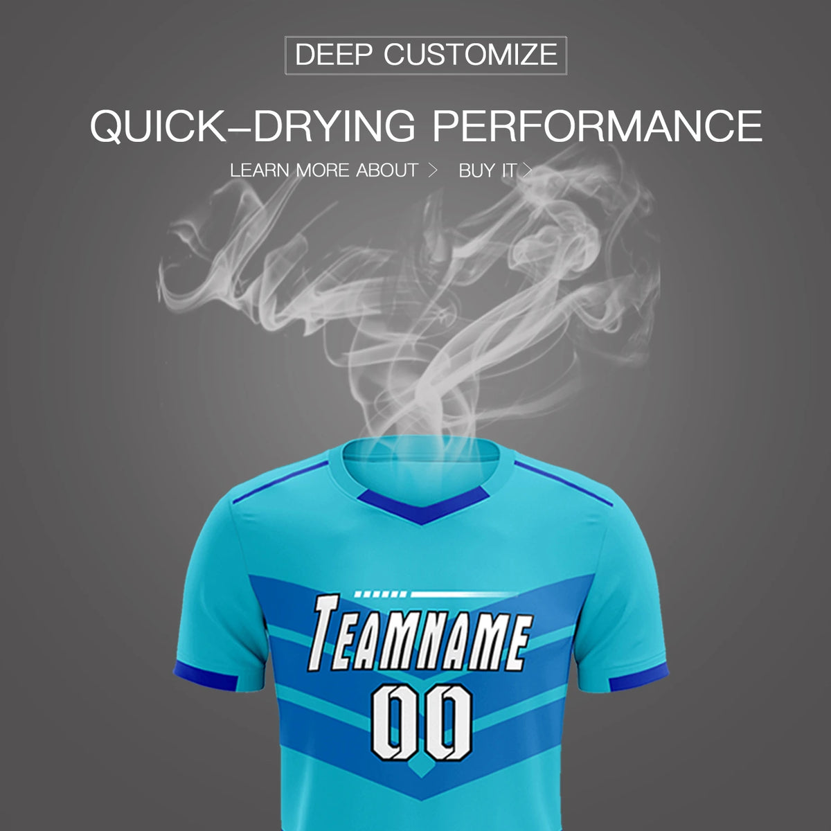 Custom Sky Blue Royal Blue Men Uniform Soccer Sets Jersey