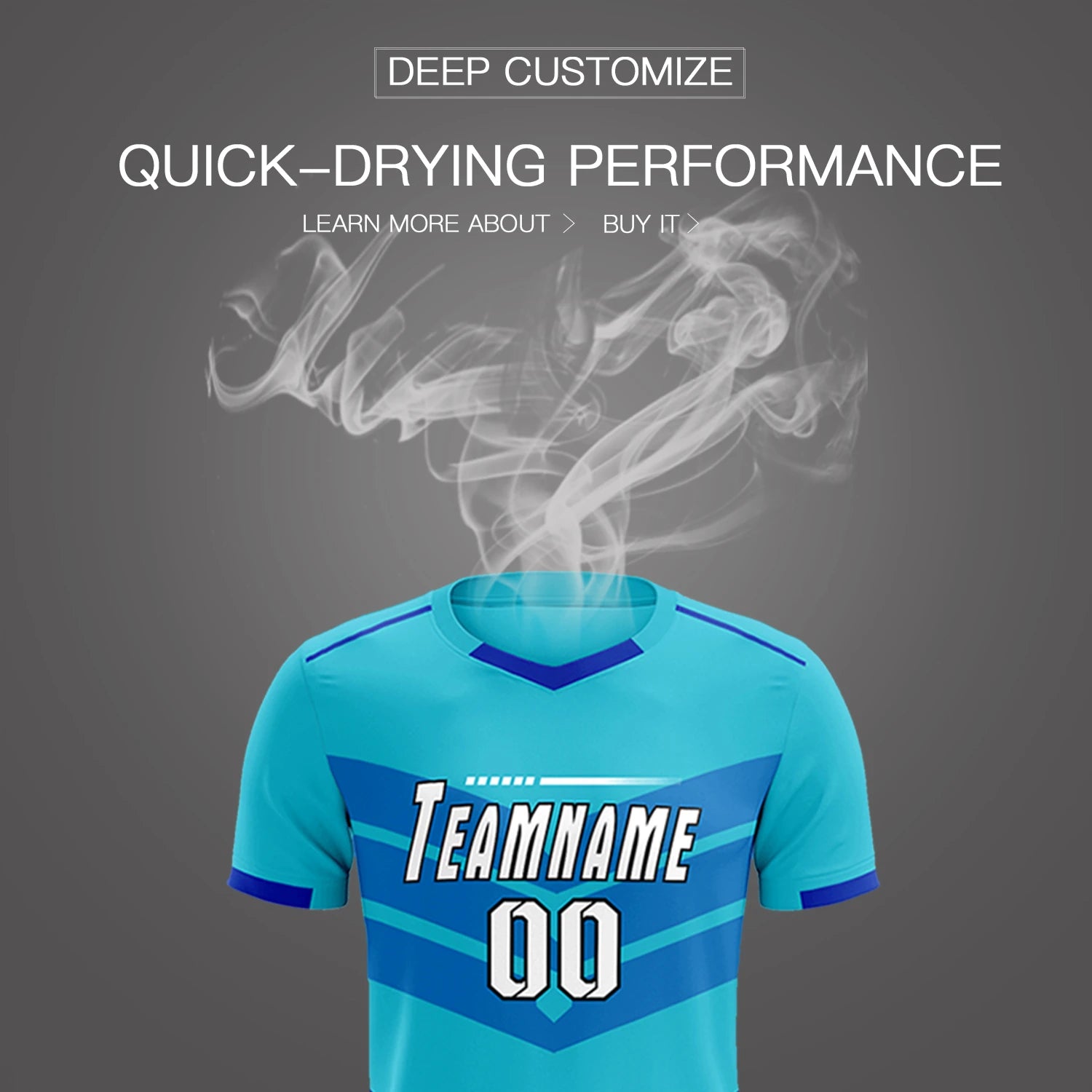 Custom Sky Blue Royal Blue Men Uniform Soccer Sets Jersey