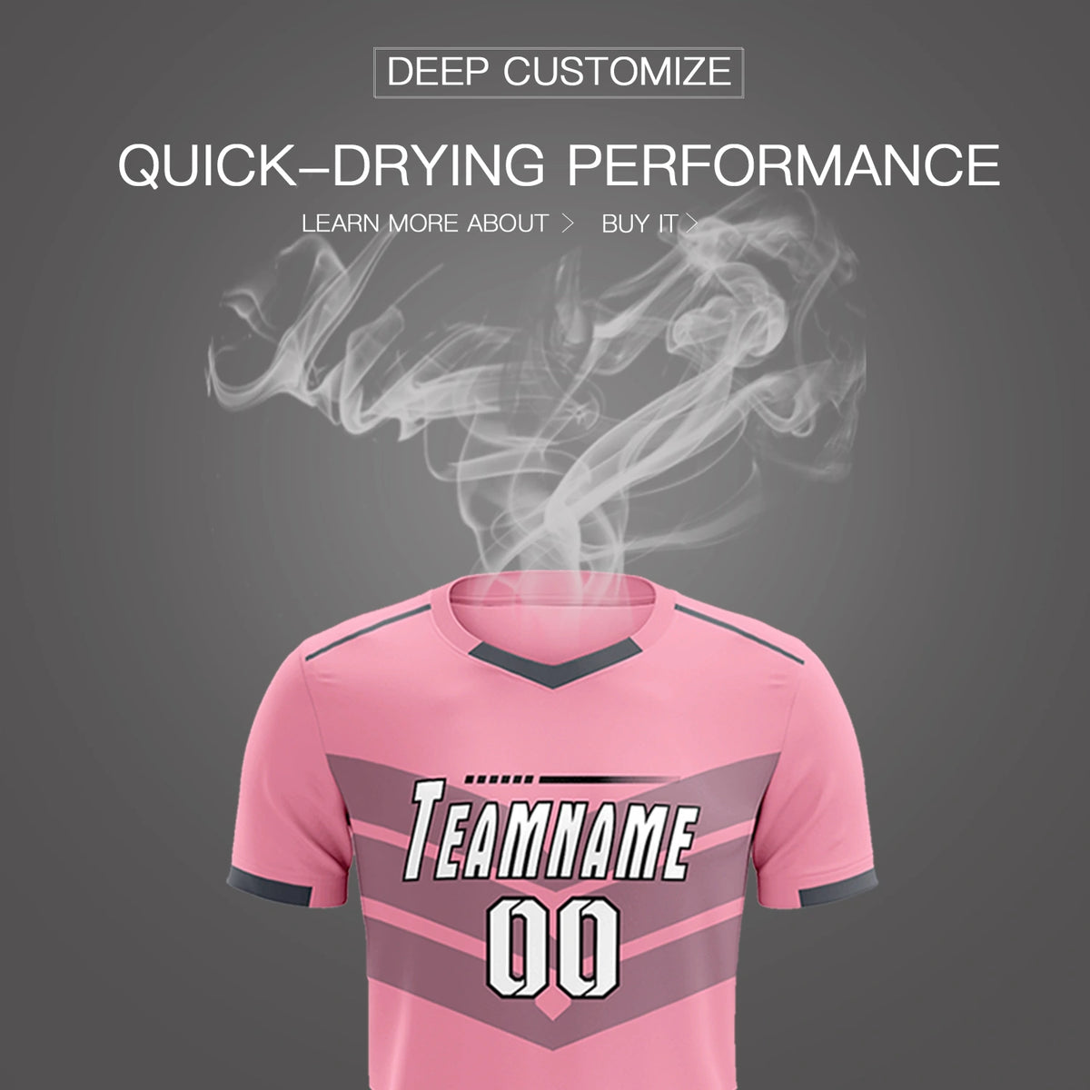 Custom Light Pink Gray Men Uniform Soccer Sets Jersey