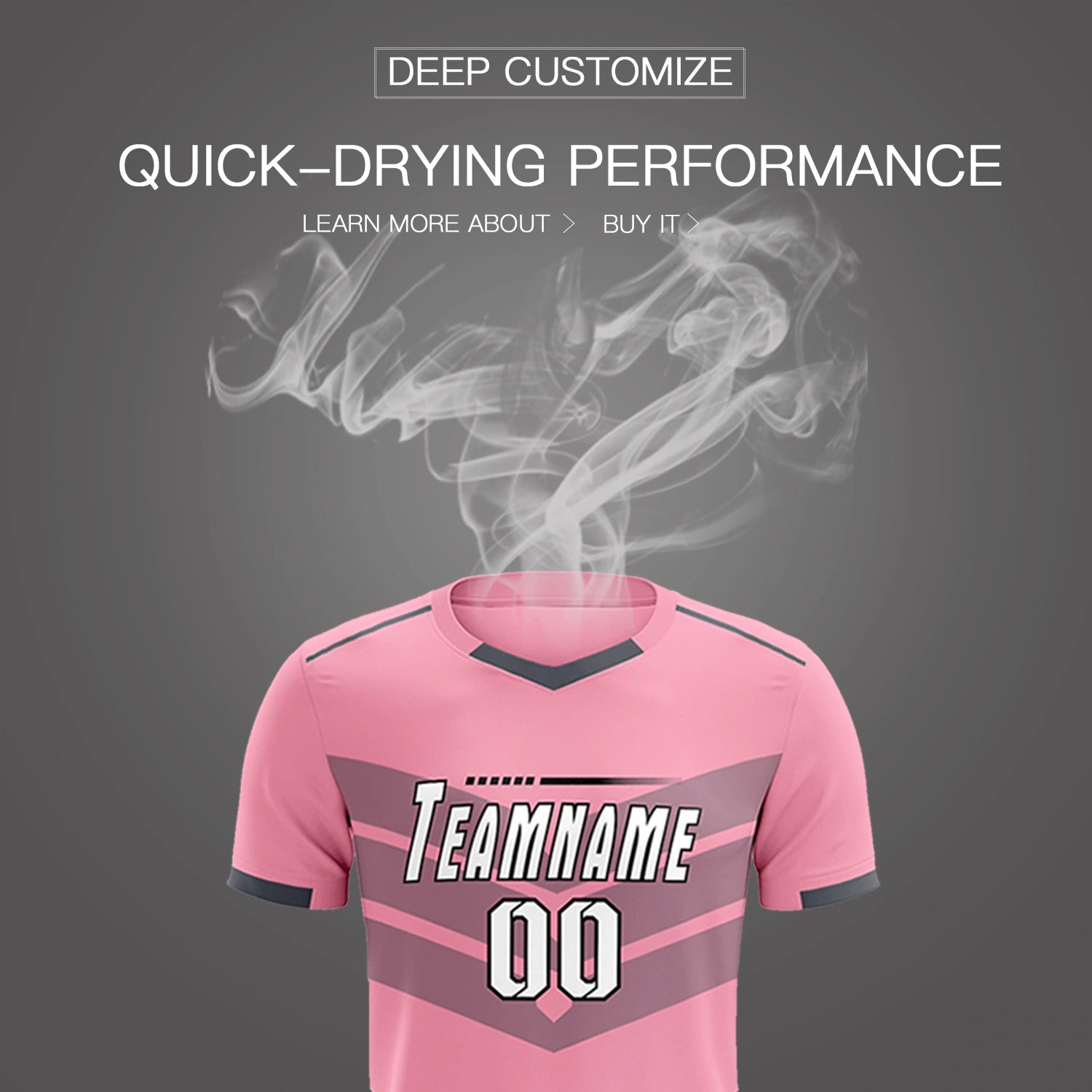 Custom Light Pink Gray Men Uniform Soccer Sets Jersey
