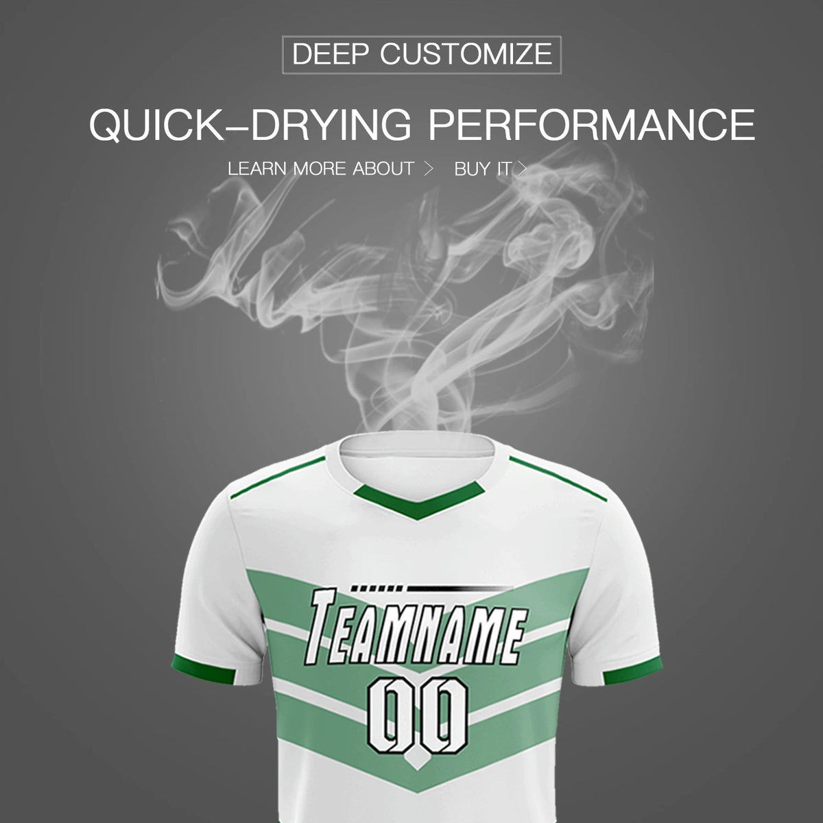 Custom White Kelly Green Men Uniform Soccer Sets Jersey
