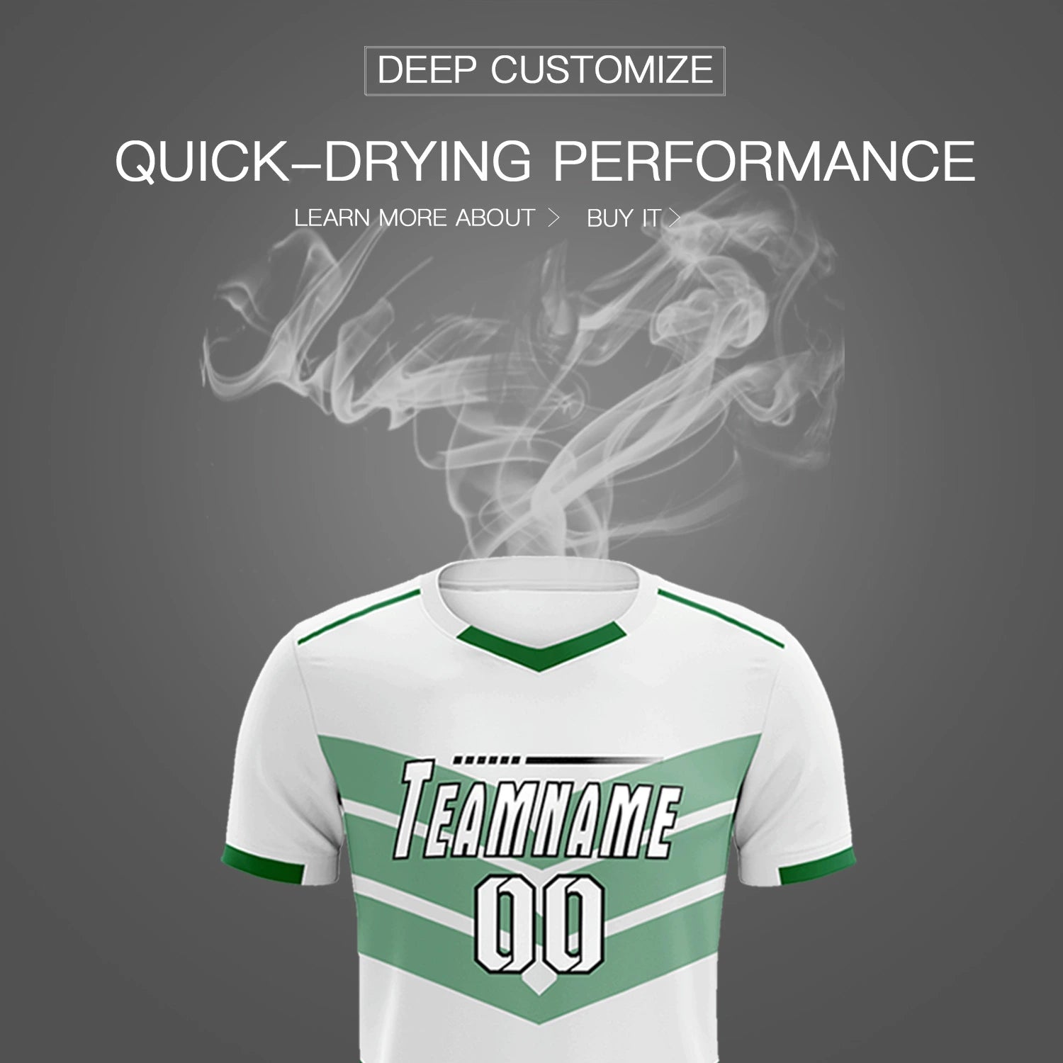Custom White Kelly Green Men Uniform Soccer Sets Jersey