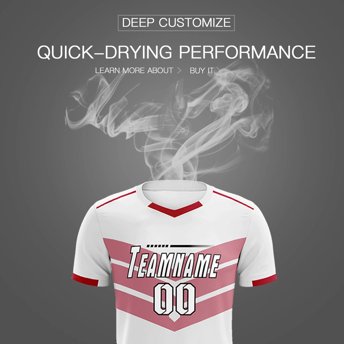 Custom White Red Men Uniform Soccer Sets Jersey
