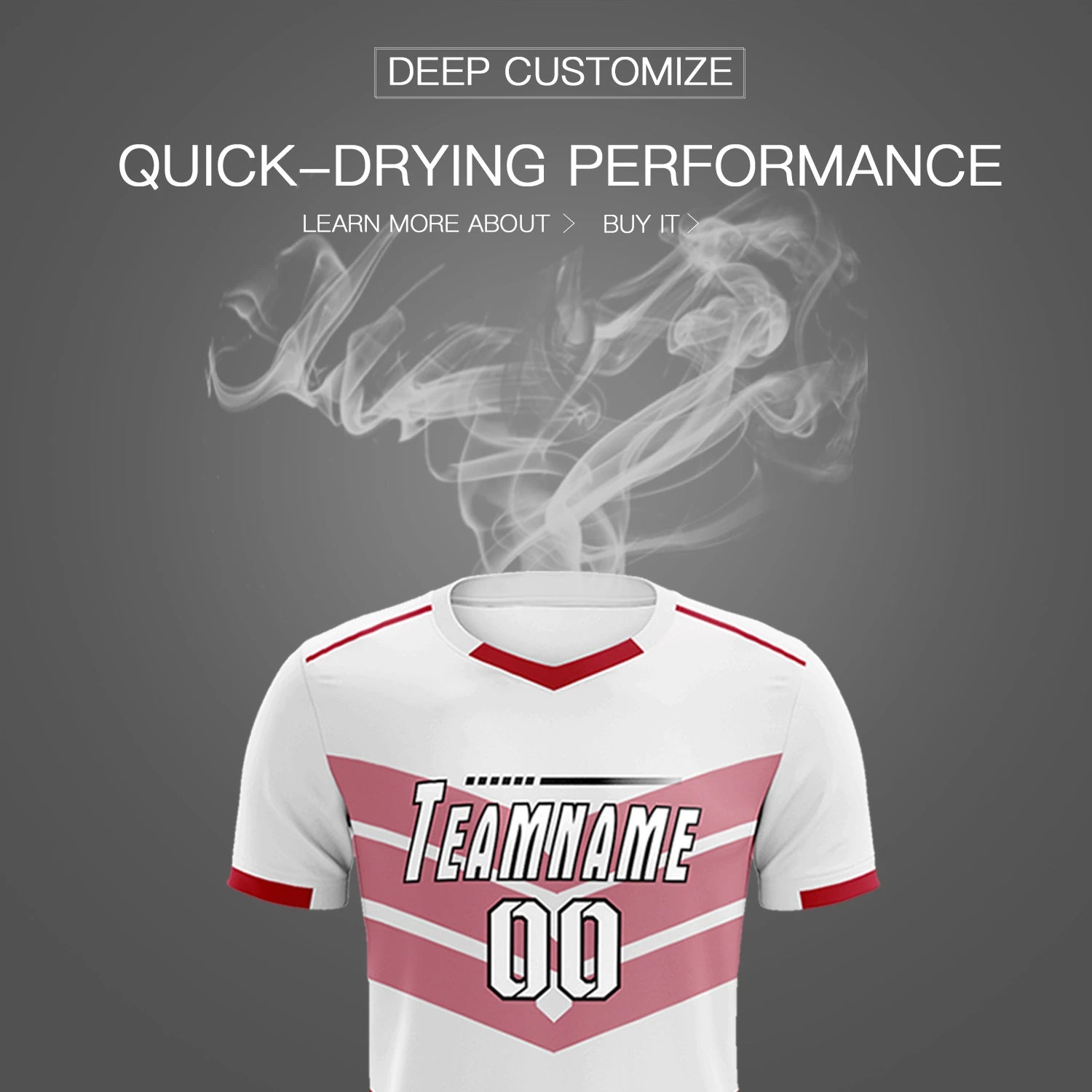 Custom White Red Men Uniform Soccer Sets Jersey