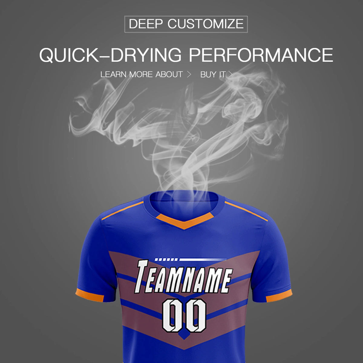 Custom Royal Blue Orange Men Uniform Soccer Sets Jersey