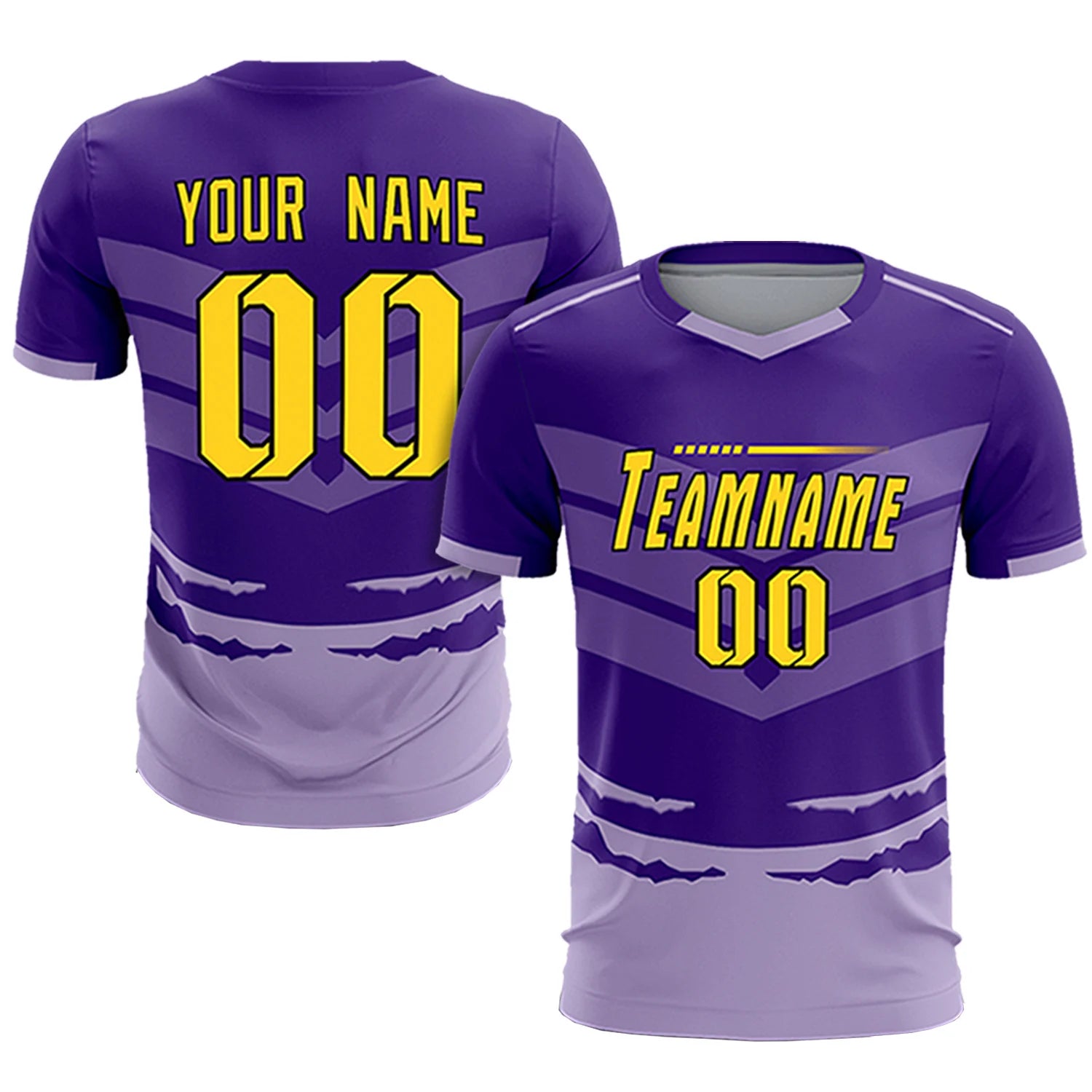 Custom Purple Light Purple Men Uniform Soccer Sets Jersey