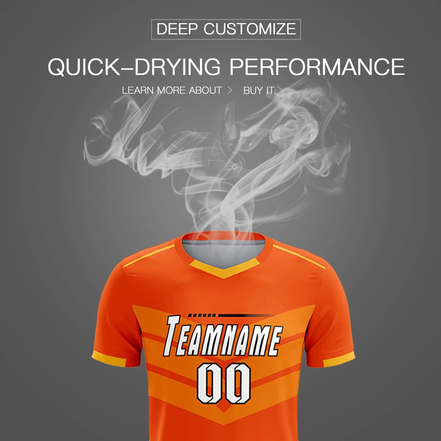 Custom Orange Yellow Men Uniform Soccer Sets Jersey