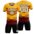 Custom Yellow Crimson Men Uniform Soccer Sets Jersey