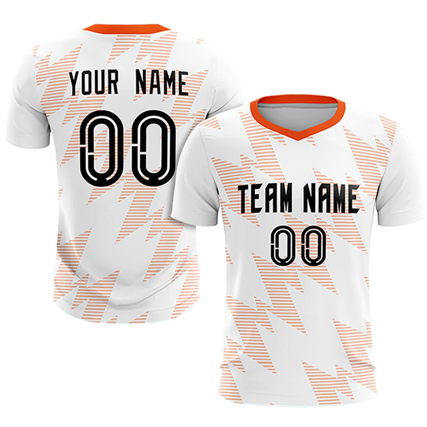 Custom White Orange Quick Dry Training Uniform Soccer Sets Jersey