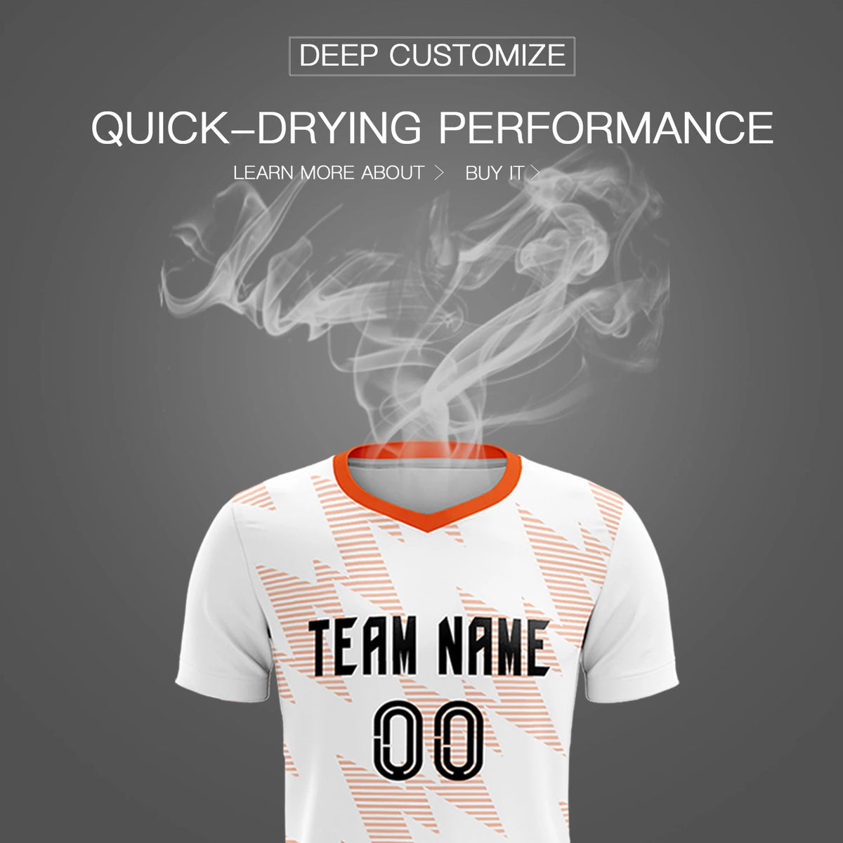 Custom White Orange Quick Dry Training Uniform Soccer Sets Jersey