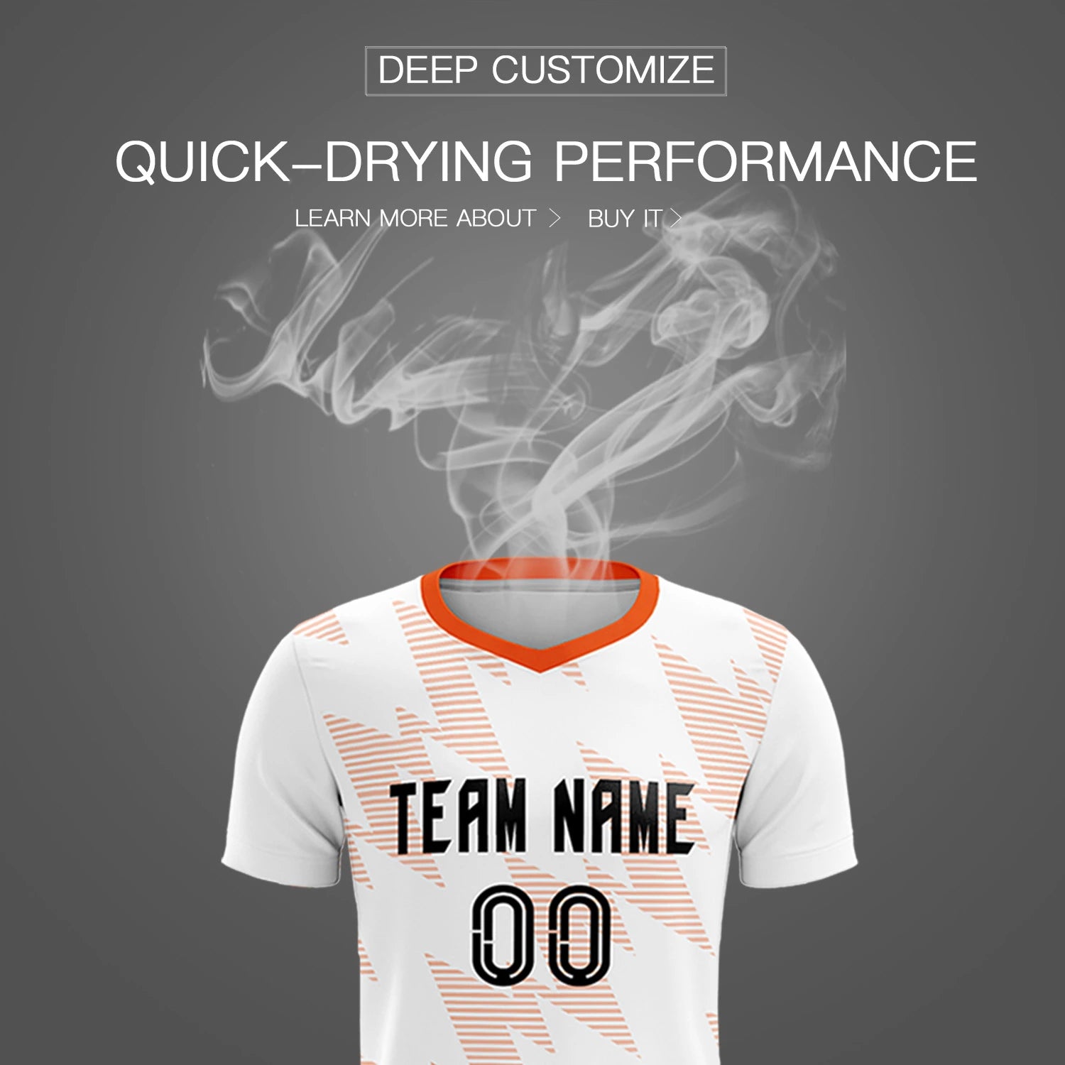 Custom White Orange Quick Dry Training Uniform Soccer Sets Jersey