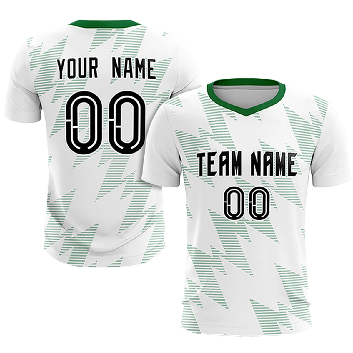 Custom White Kelly Green Quick Dry Training Uniform Soccer Sets Jersey