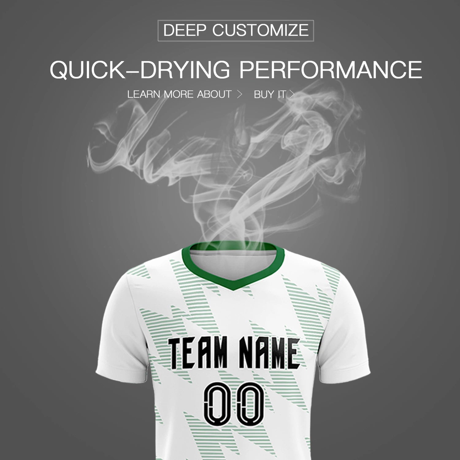 Custom White Kelly Green Quick Dry Training Uniform Soccer Sets Jersey