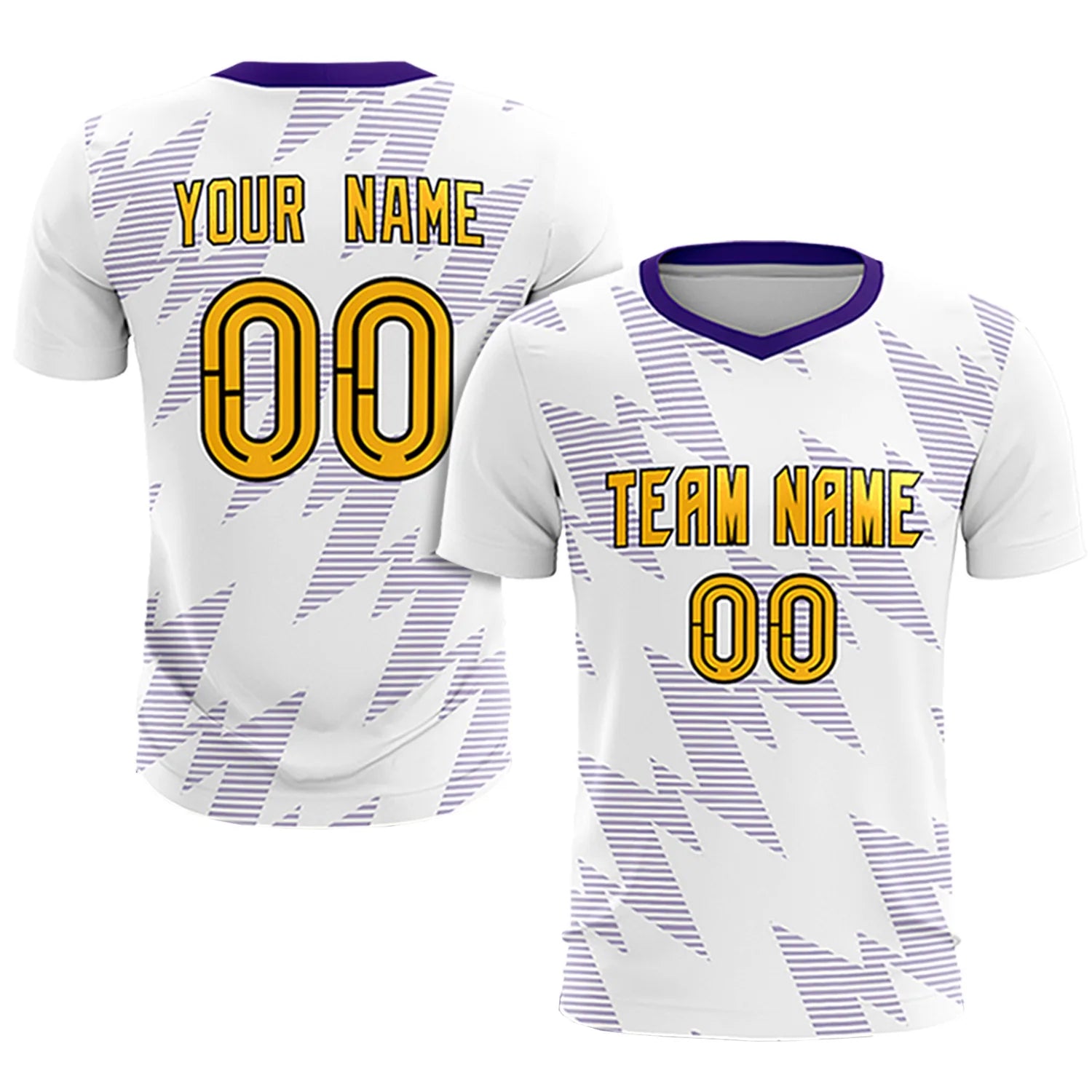 Custom White Purple Quick Dry Training Uniform Soccer Sets Jersey