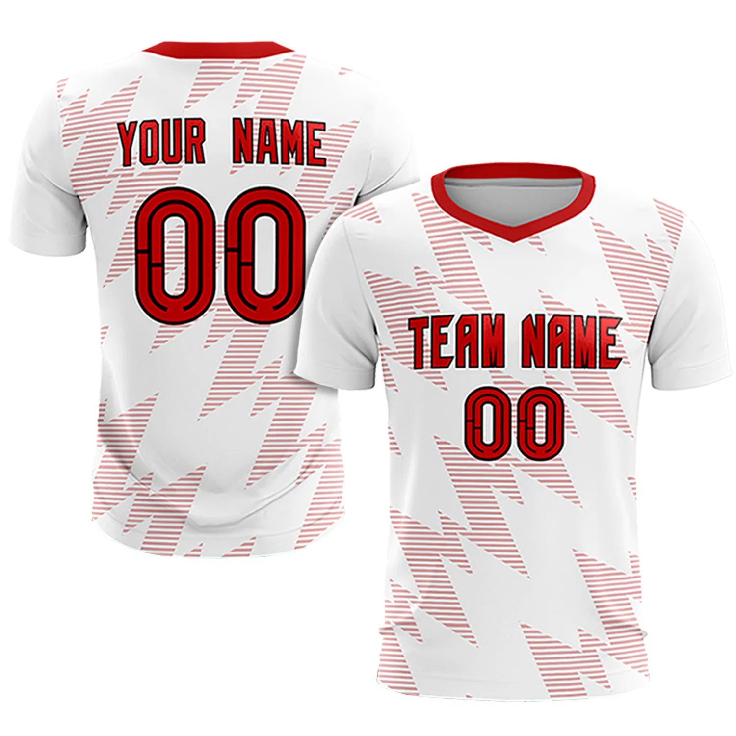 Custom White Red Quick Dry Training Uniform Soccer Sets Jersey
