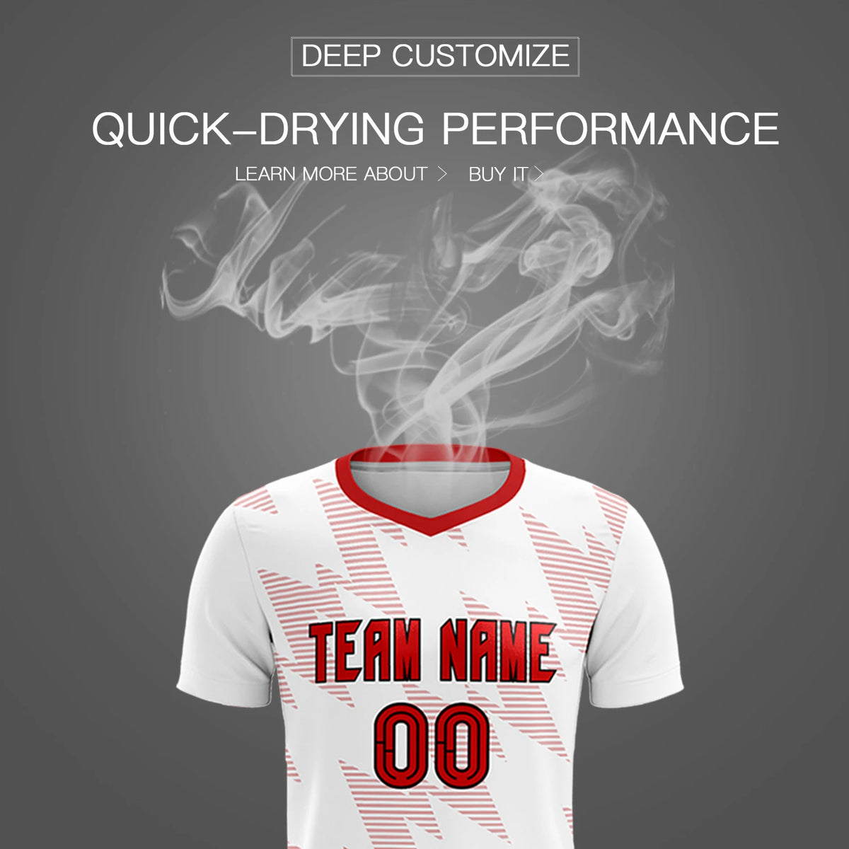 Custom White Red Quick Dry Training Uniform Soccer Sets Jersey