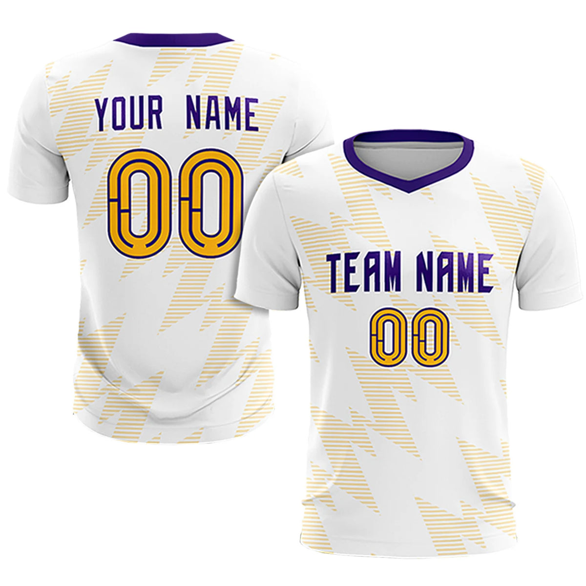 Custom White Yellow Quick Dry Training Uniform Soccer Sets Jersey