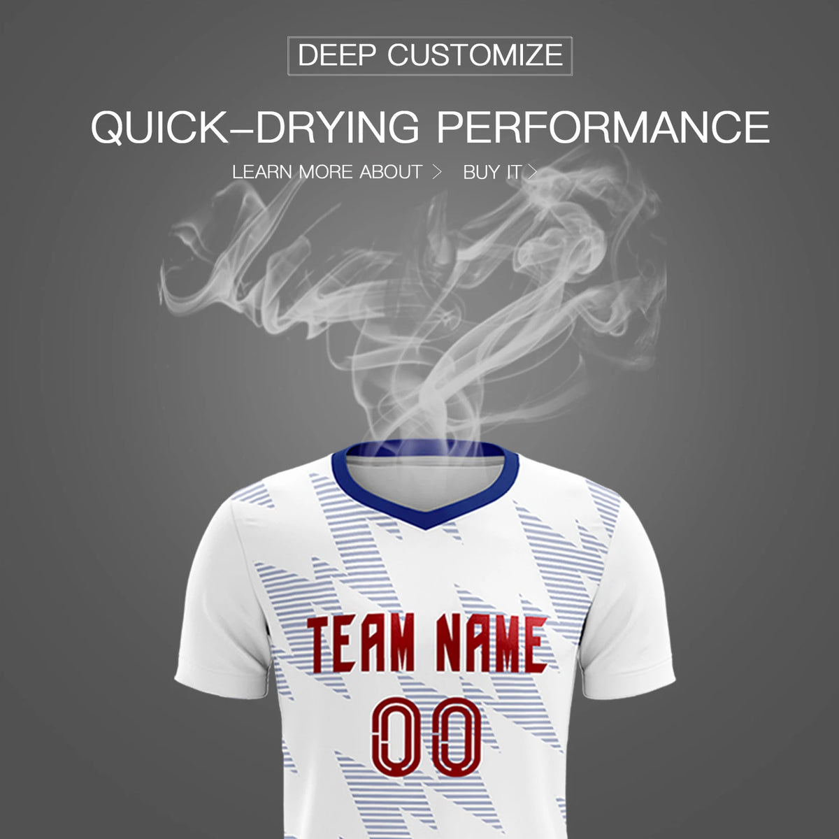 Custom White Royal Blue Quick Dry Training Uniform Soccer Sets Jersey