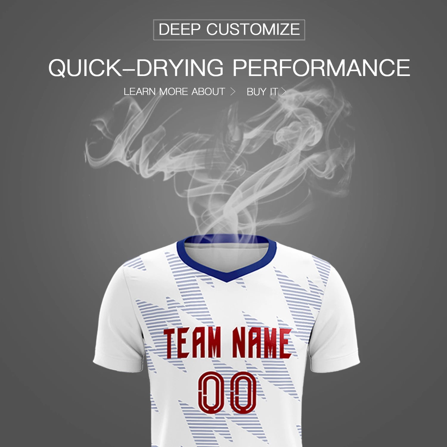 Custom White Royal Blue Quick Dry Training Uniform Soccer Sets Jersey