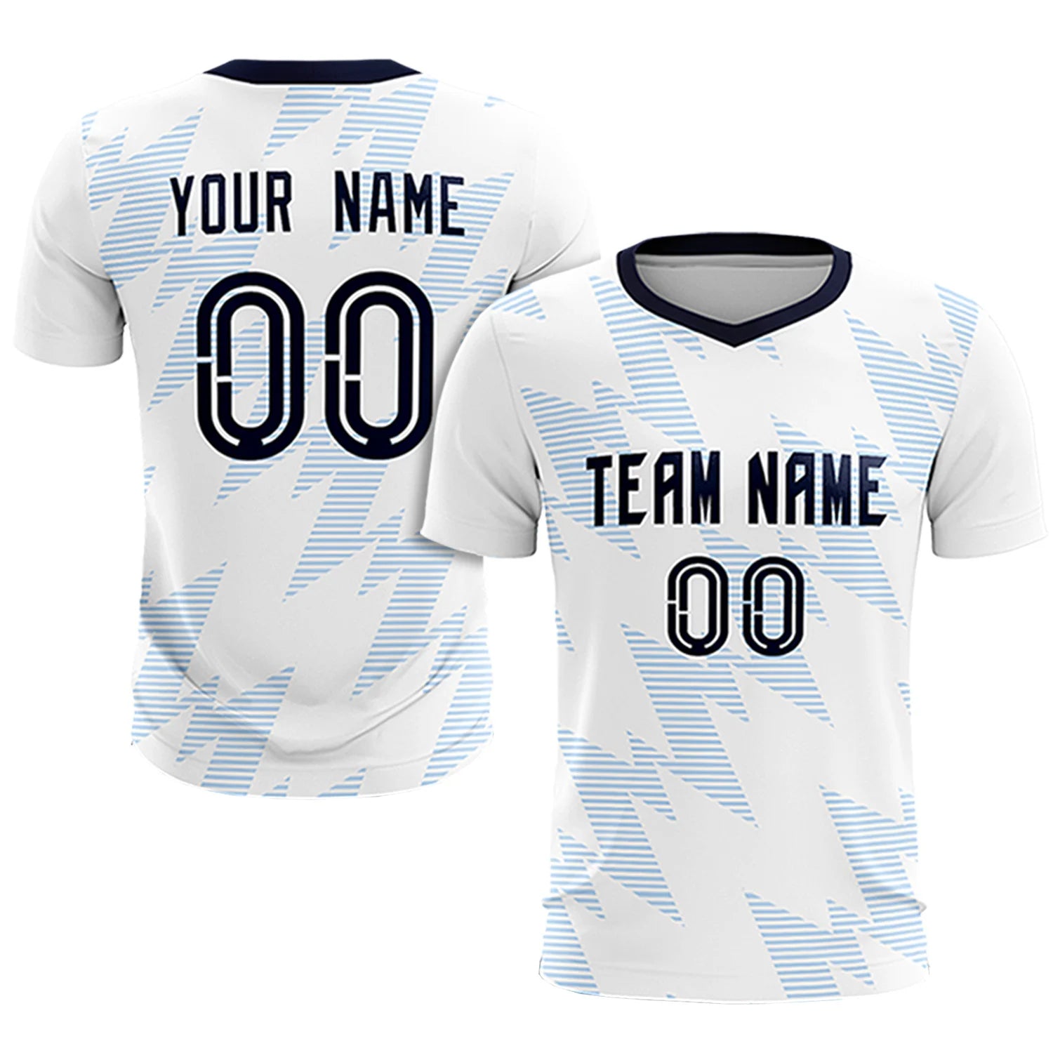 Custom White Light Blue Quick Dry Training Uniform Soccer Sets Jersey