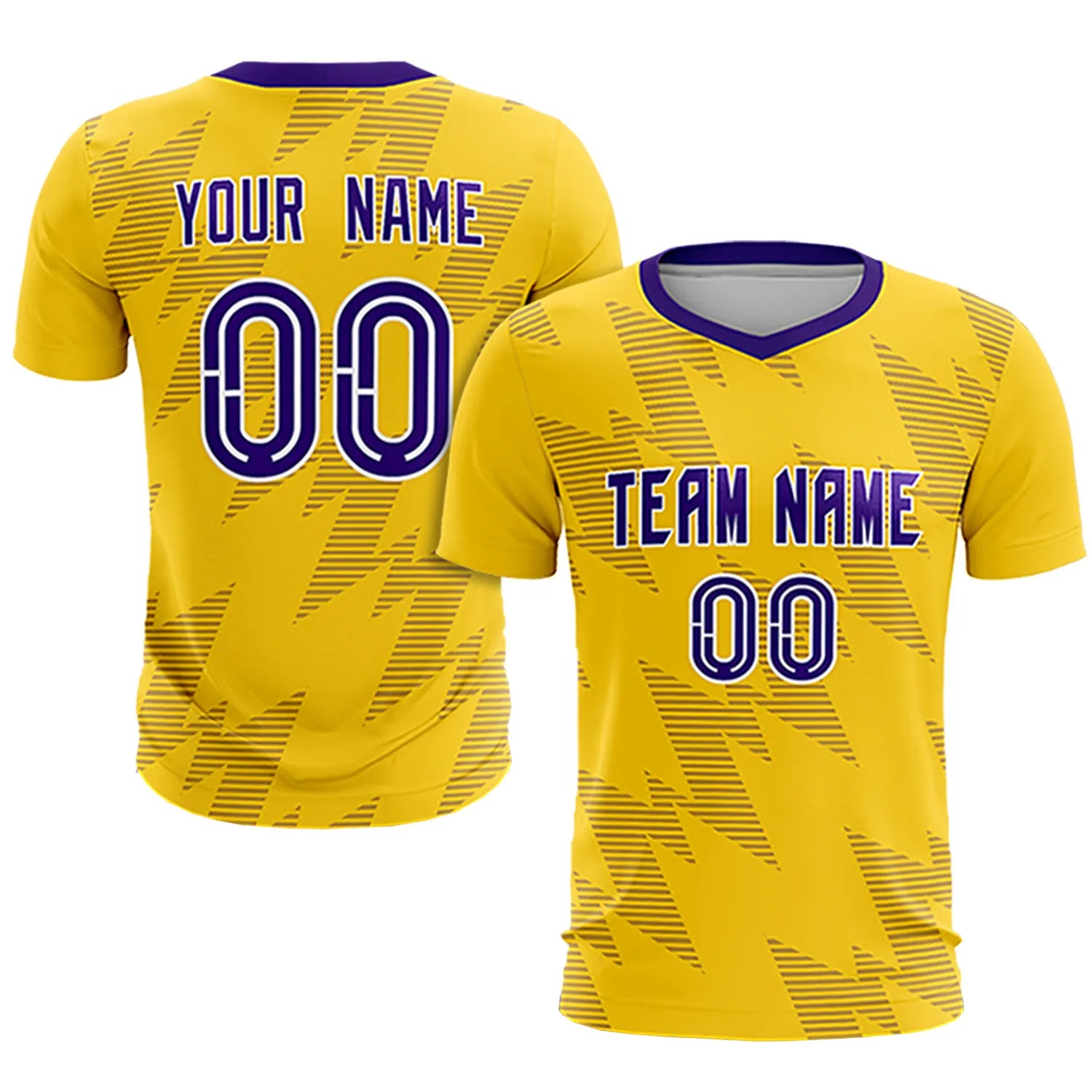 Custom Yellow Purple Quick Dry Training Uniform Soccer Sets Jersey