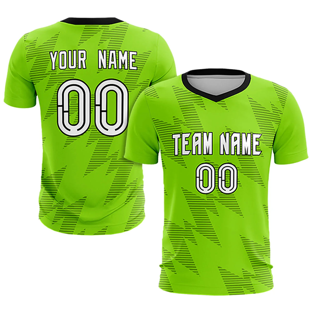 Custom Neon Green Black Quick Dry Training Uniform Soccer Sets Jersey