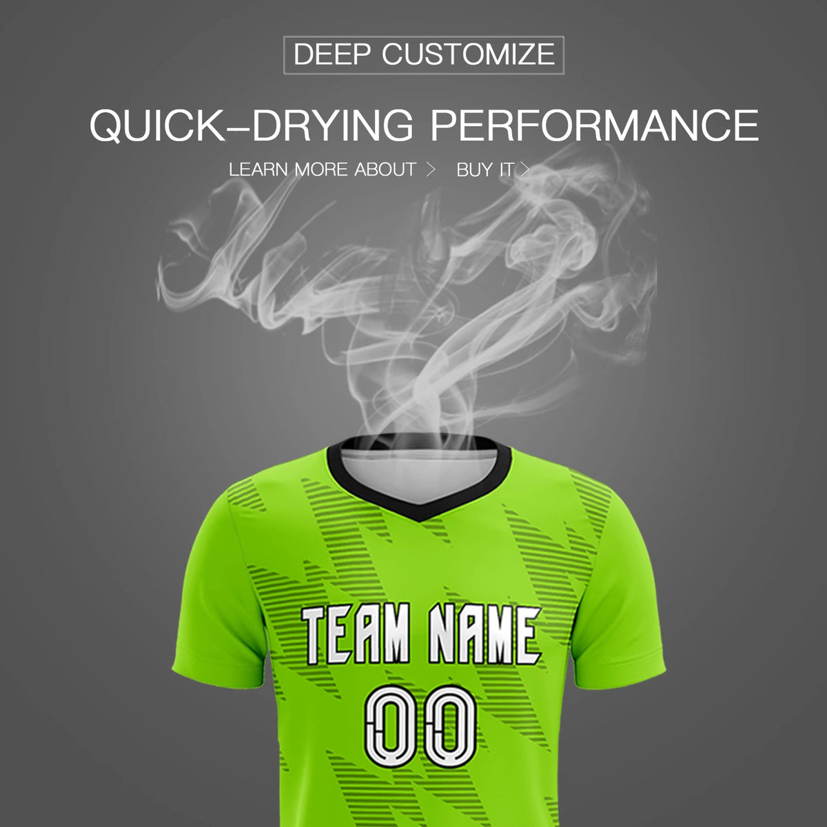 Custom Neon Green Black Quick Dry Training Uniform Soccer Sets Jersey