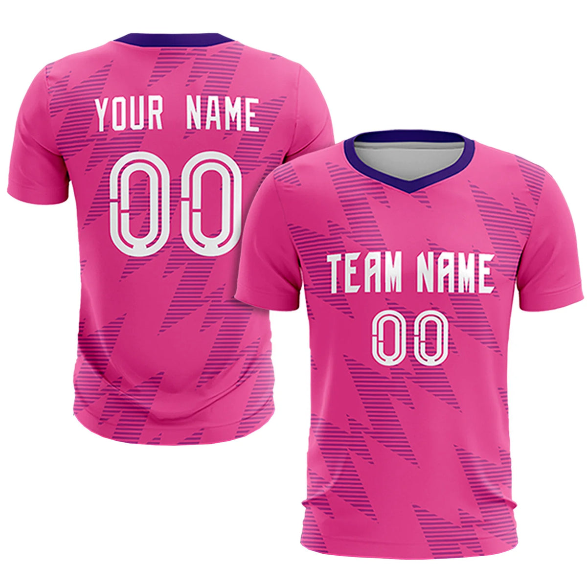 Custom Pink Purple Quick Dry Training Uniform Soccer Sets Jersey