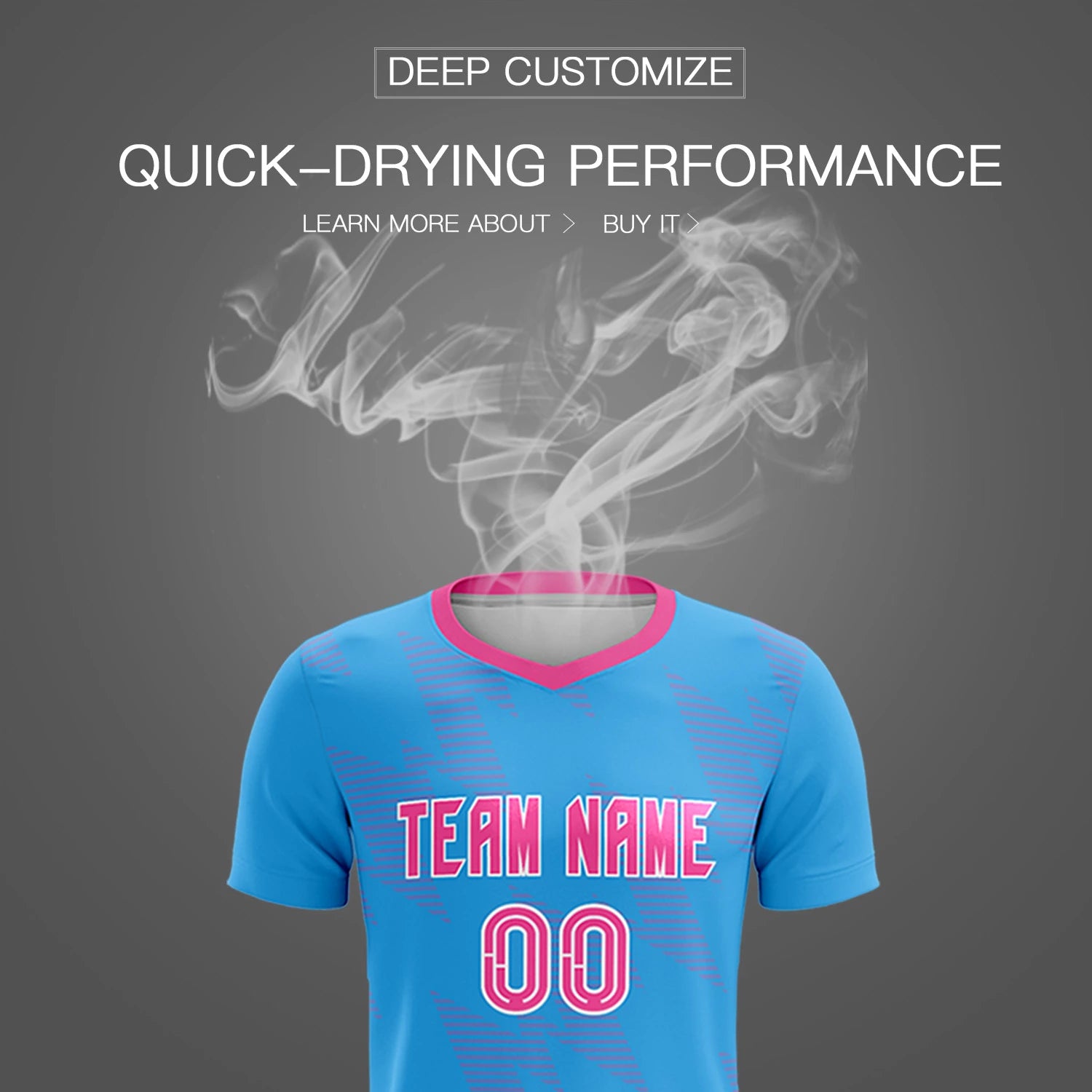 Custom Light Blue Pink Quick Dry Training Uniform Soccer Sets Jersey