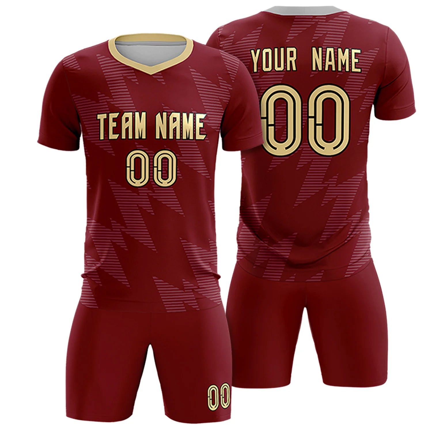 Custom Crimson Gray Quick Dry Training Uniform Soccer Sets Jersey