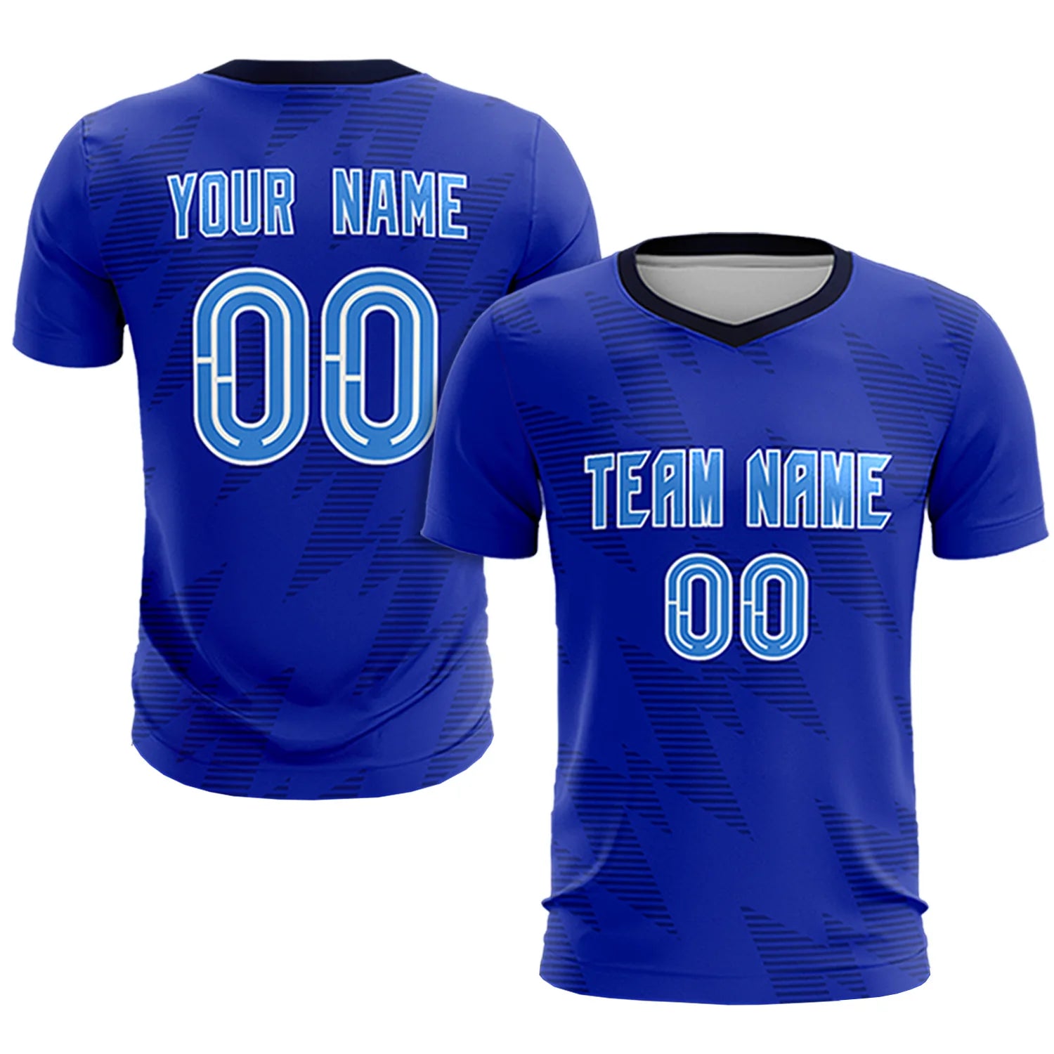 Custom Royal Blue Navy Quick Dry Training Uniform Soccer Sets Jersey