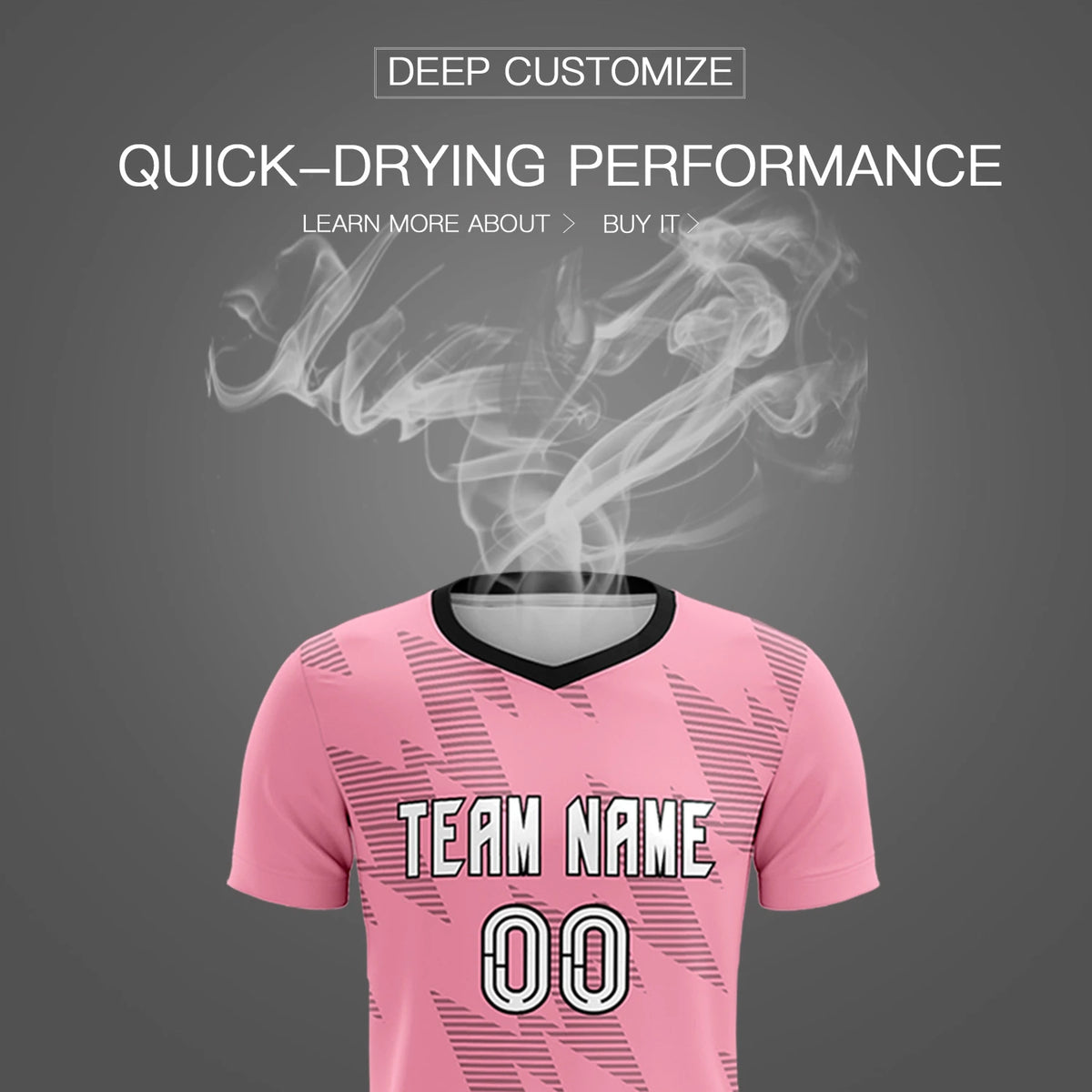 Custom Light Pink Black Quick Dry Training Uniform Soccer Sets Jersey