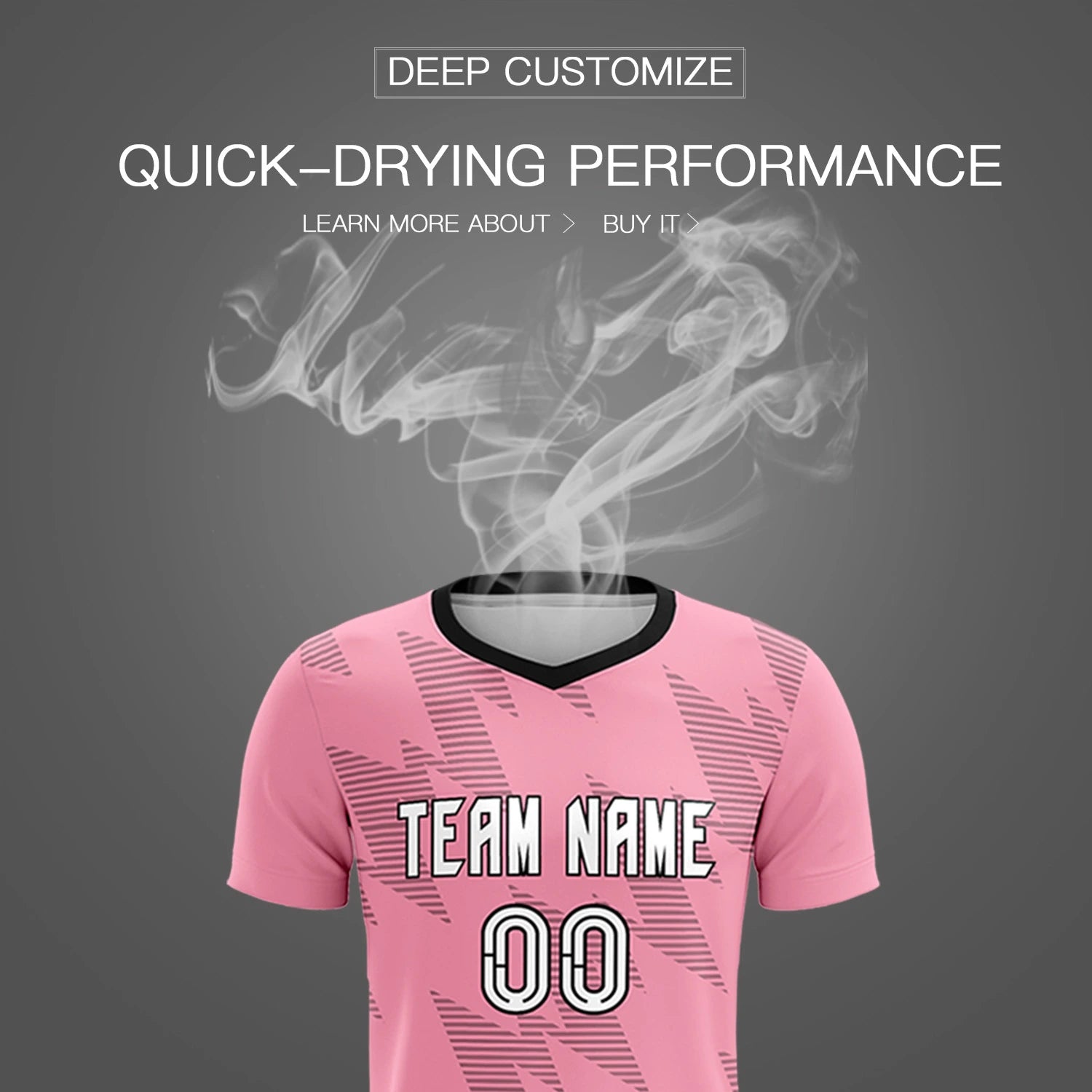 Custom Light Pink Black Quick Dry Training Uniform Soccer Sets Jersey