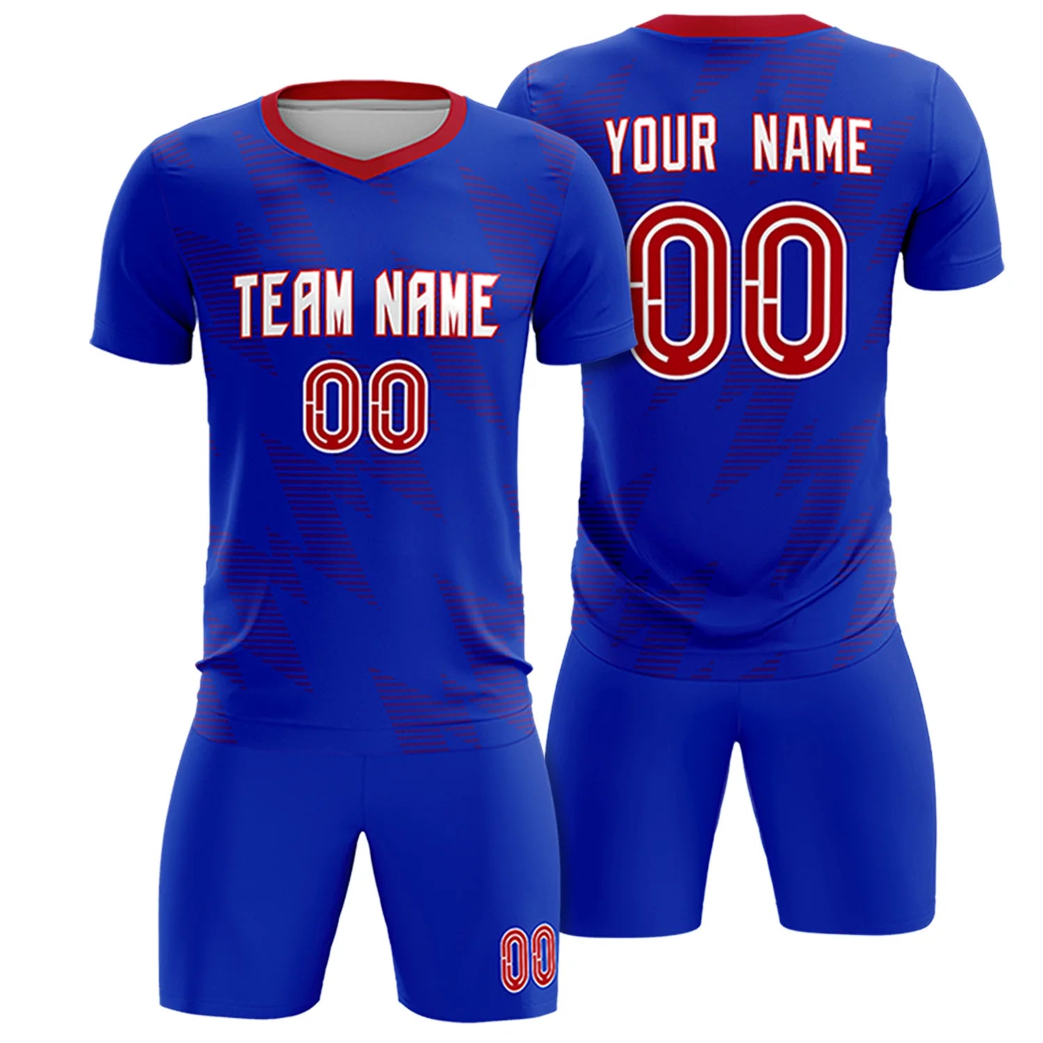 Custom Royal Blue Black Quick Dry Training Uniform Soccer Sets Jersey