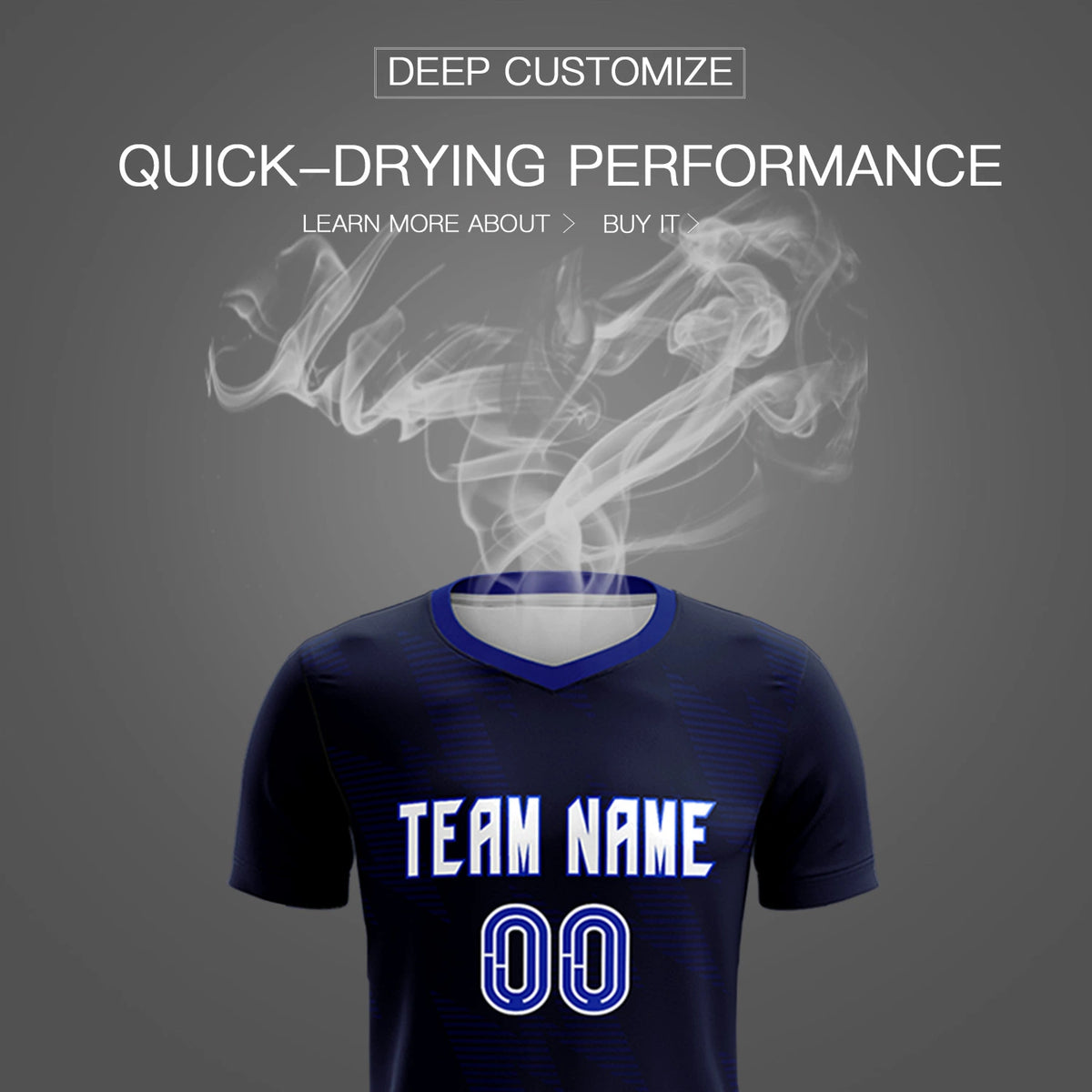 Custom Navy Black Quick Dry Training Uniform Soccer Sets Jersey