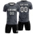 Custom Gray Black Quick Dry Training Uniform Soccer Sets Jersey