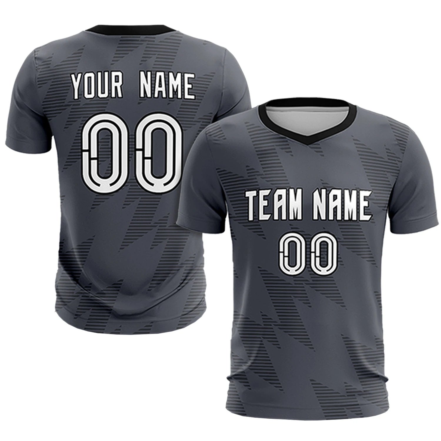 Custom Gray Black Quick Dry Training Uniform Soccer Sets Jersey