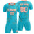 Custom Aqua Orange Quick Dry Training Uniform Soccer Sets Jersey