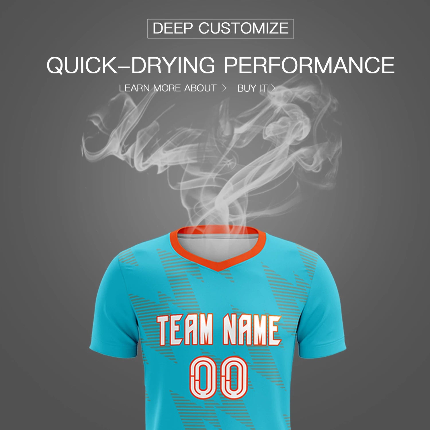 Custom Aqua Orange Quick Dry Training Uniform Soccer Sets Jersey