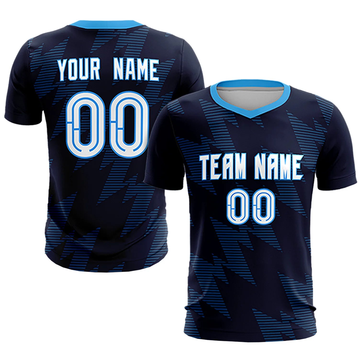 Custom Navy Black Quick Dry Training Uniform Soccer Sets Jersey