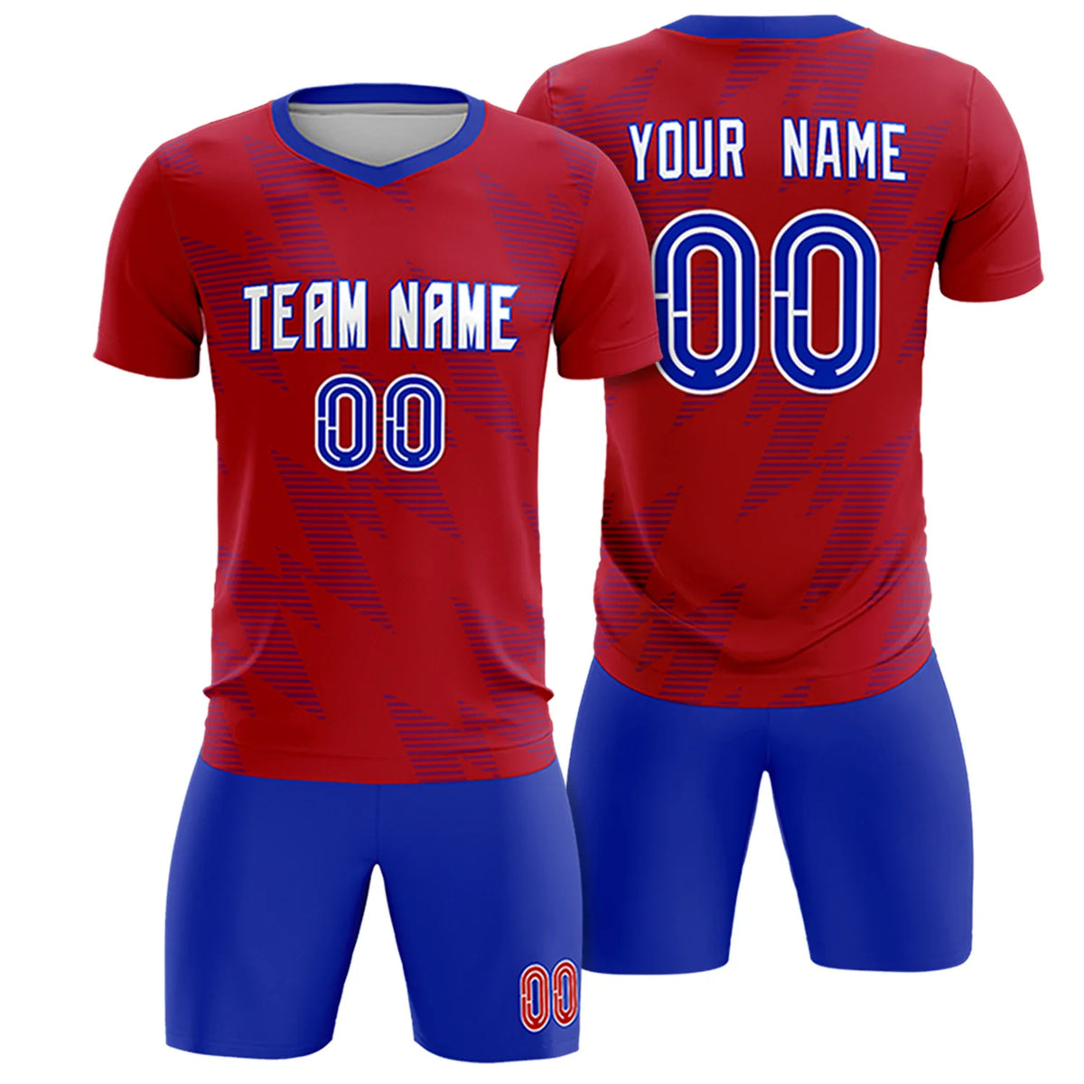 Custom Red Royal Blue Quick Dry Training Uniform Soccer Sets Jersey