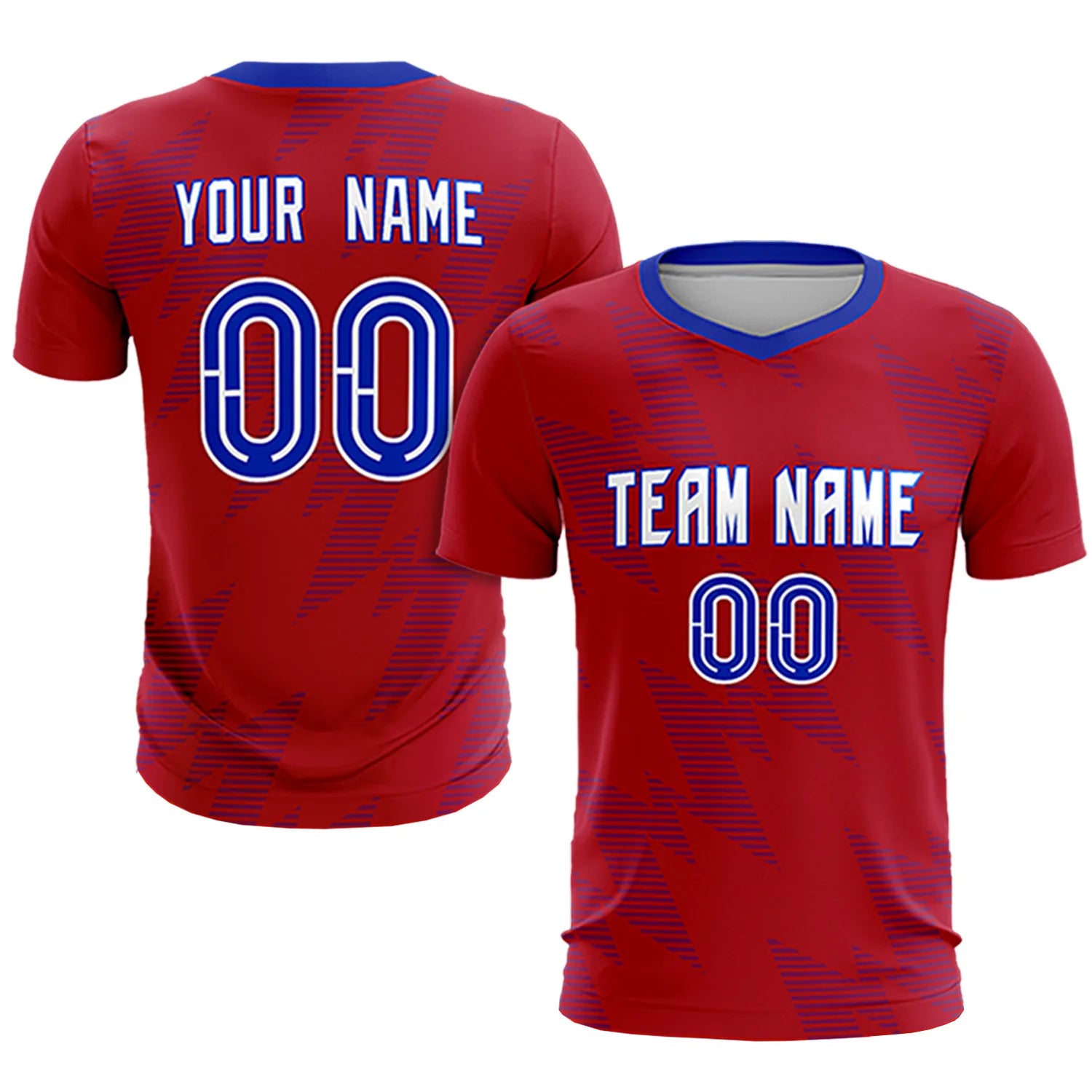 Custom Red Royal Blue Quick Dry Training Uniform Soccer Sets Jersey