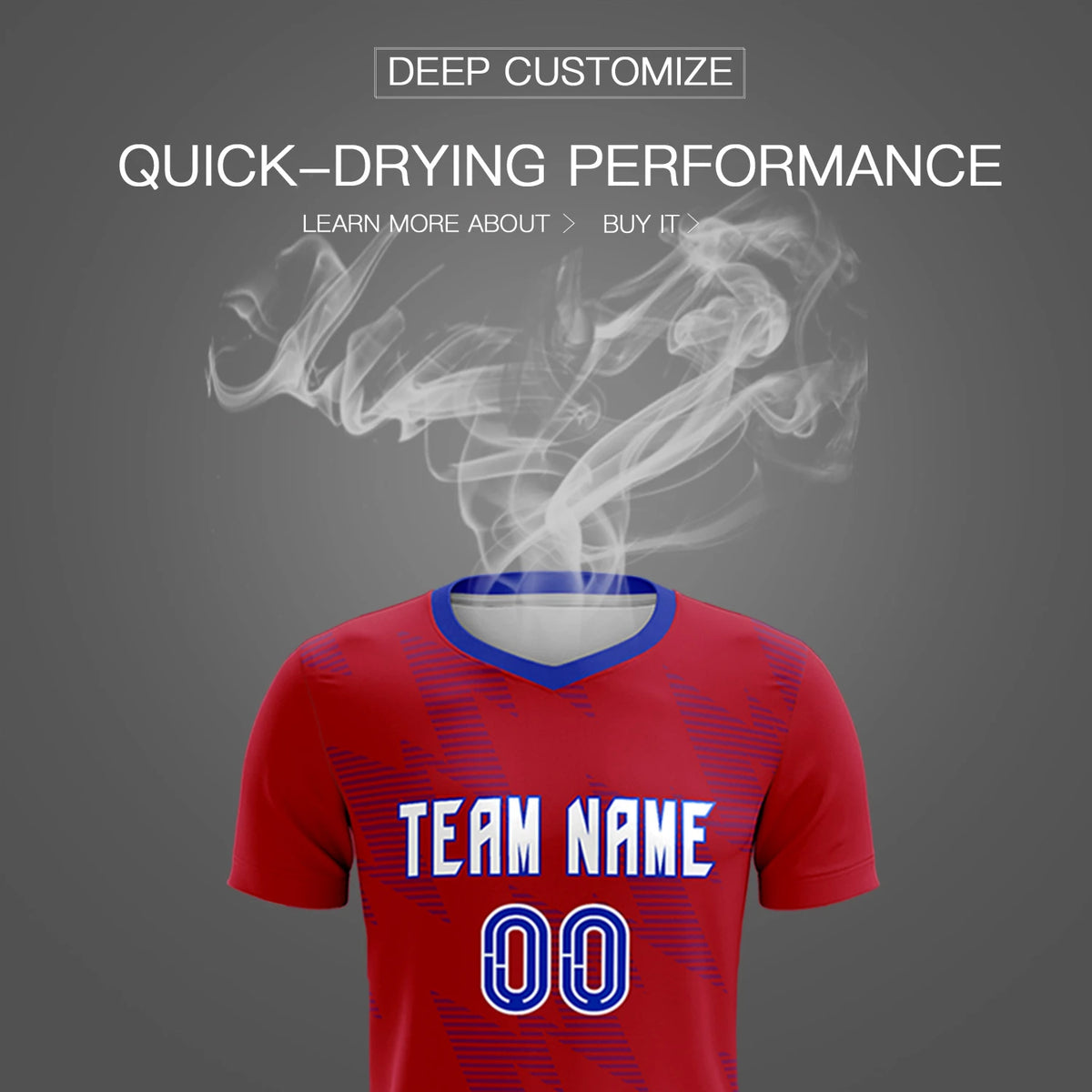 Custom Red Royal Blue Quick Dry Training Uniform Soccer Sets Jersey