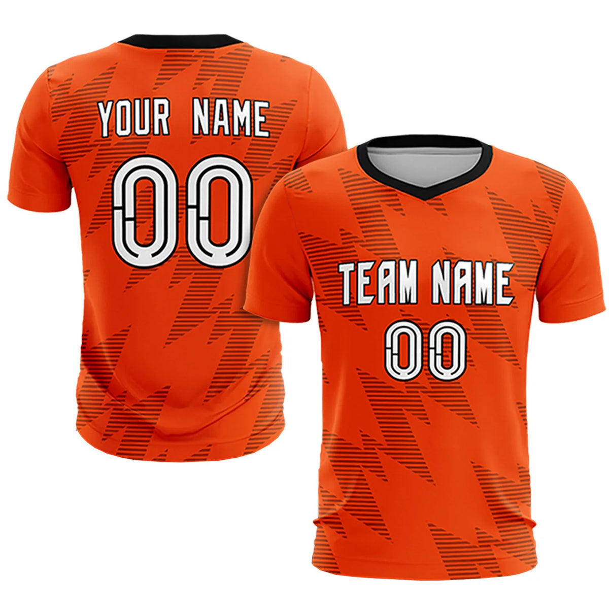 Custom Orange Black Quick Dry Training Uniform Soccer Sets Jersey