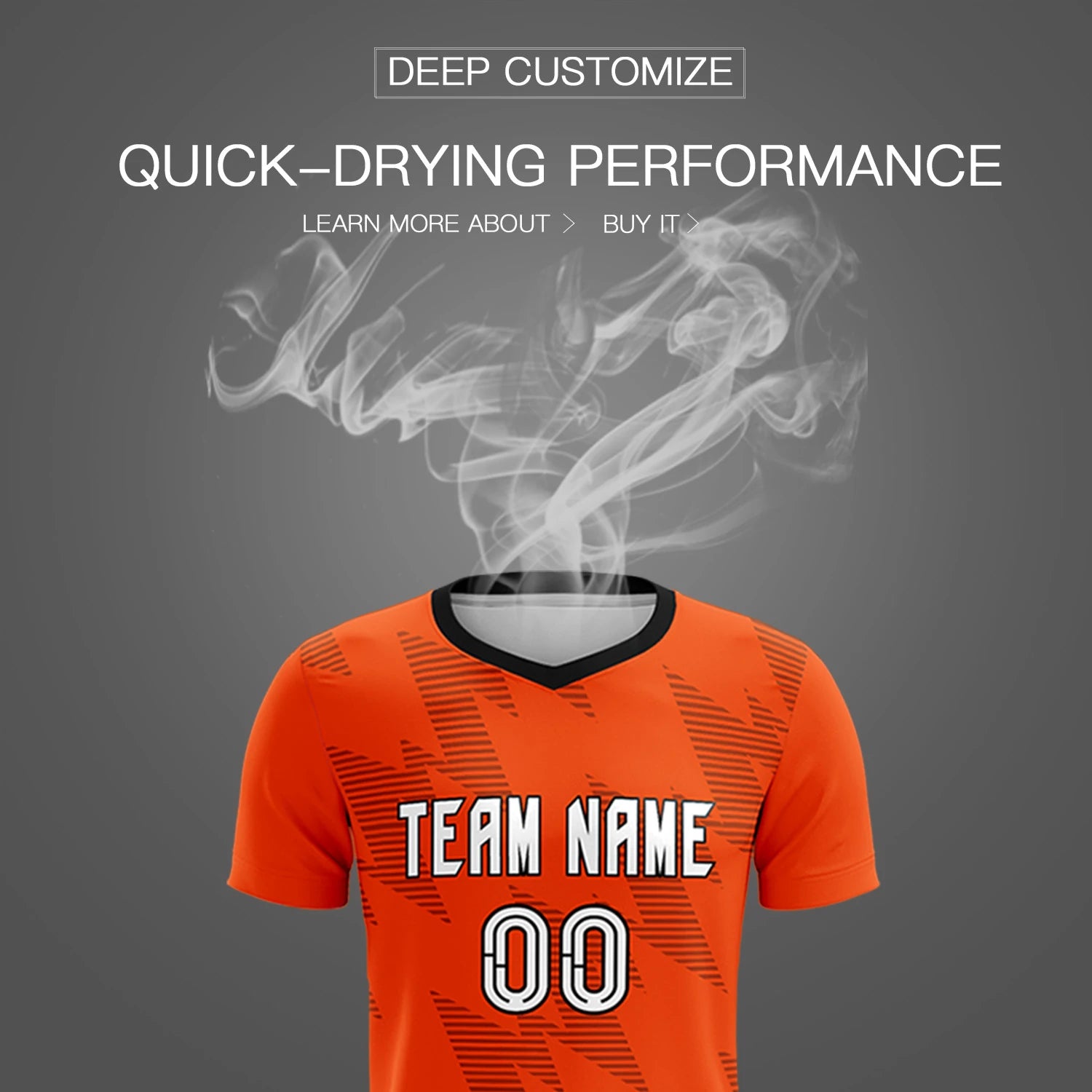 Custom Orange Black Quick Dry Training Uniform Soccer Sets Jersey