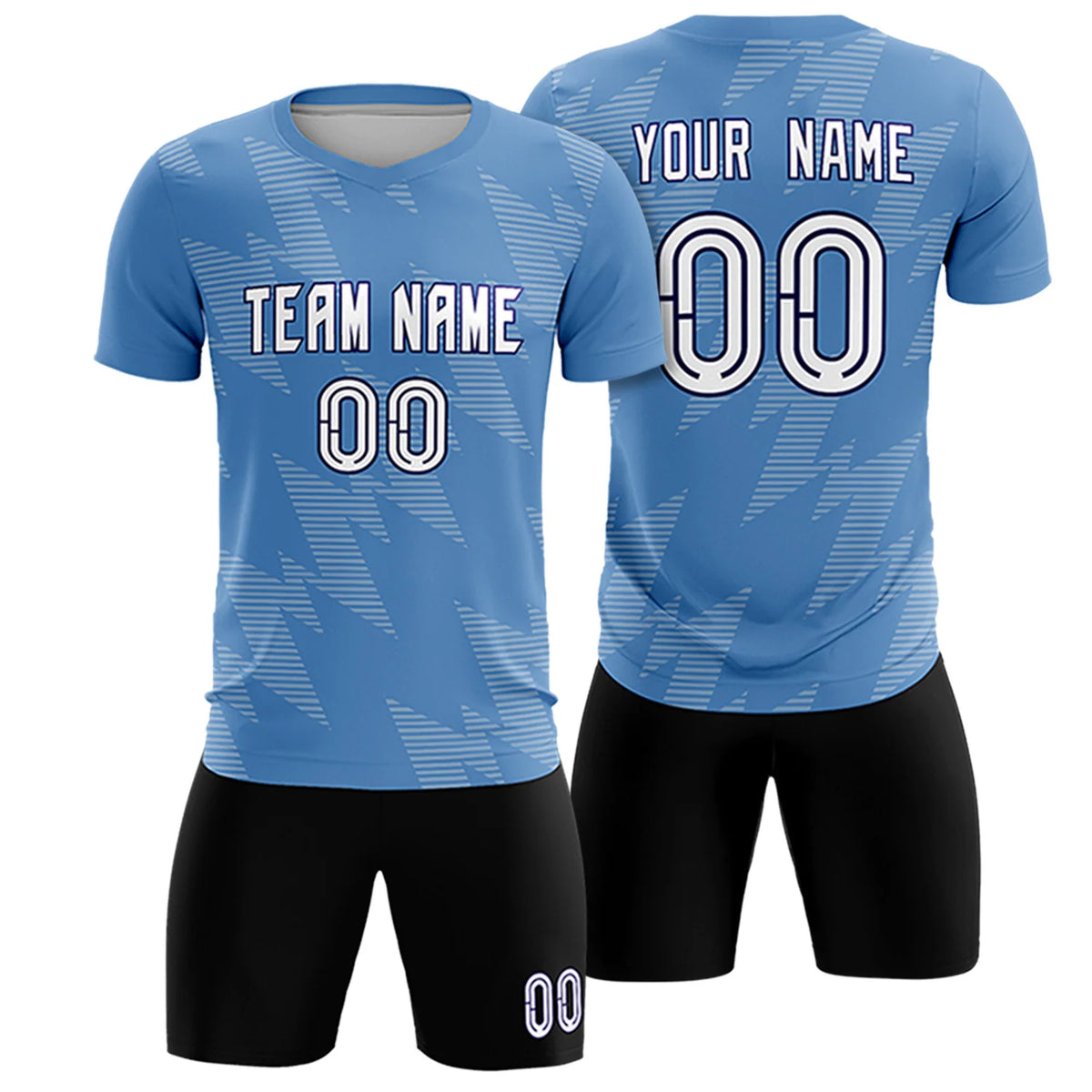 Custom Powder Blue Cream Quick Dry Training Uniform Soccer Sets Jersey